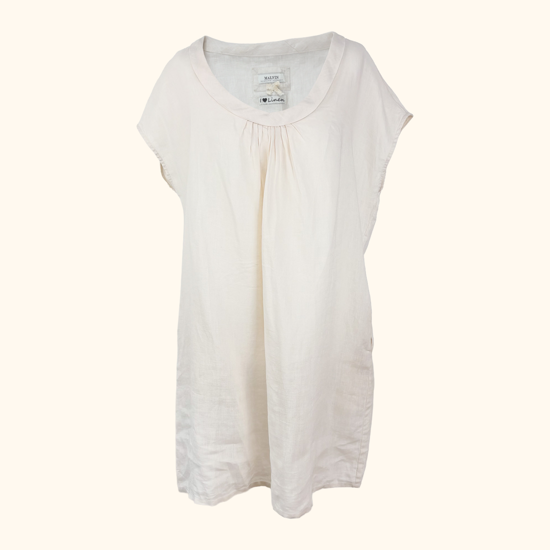 Malvin Linen Short Sleeve Slip Dress - Size Medium Malvin Hamburg