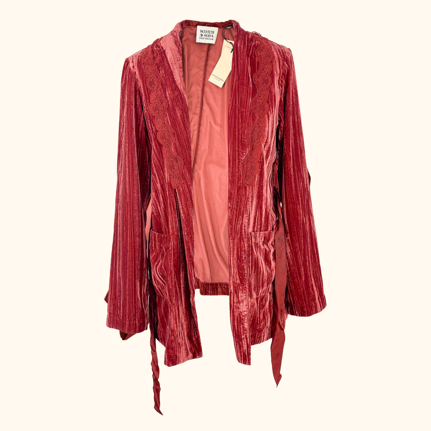 Scotch & Soda Velvet Lace Rust Blazer - Size 8 Scotch & Soda