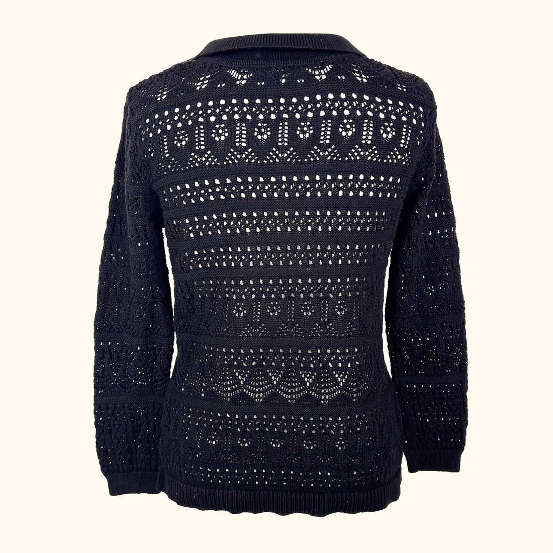 Whistles Black Crochet Top - Size Small Whistles