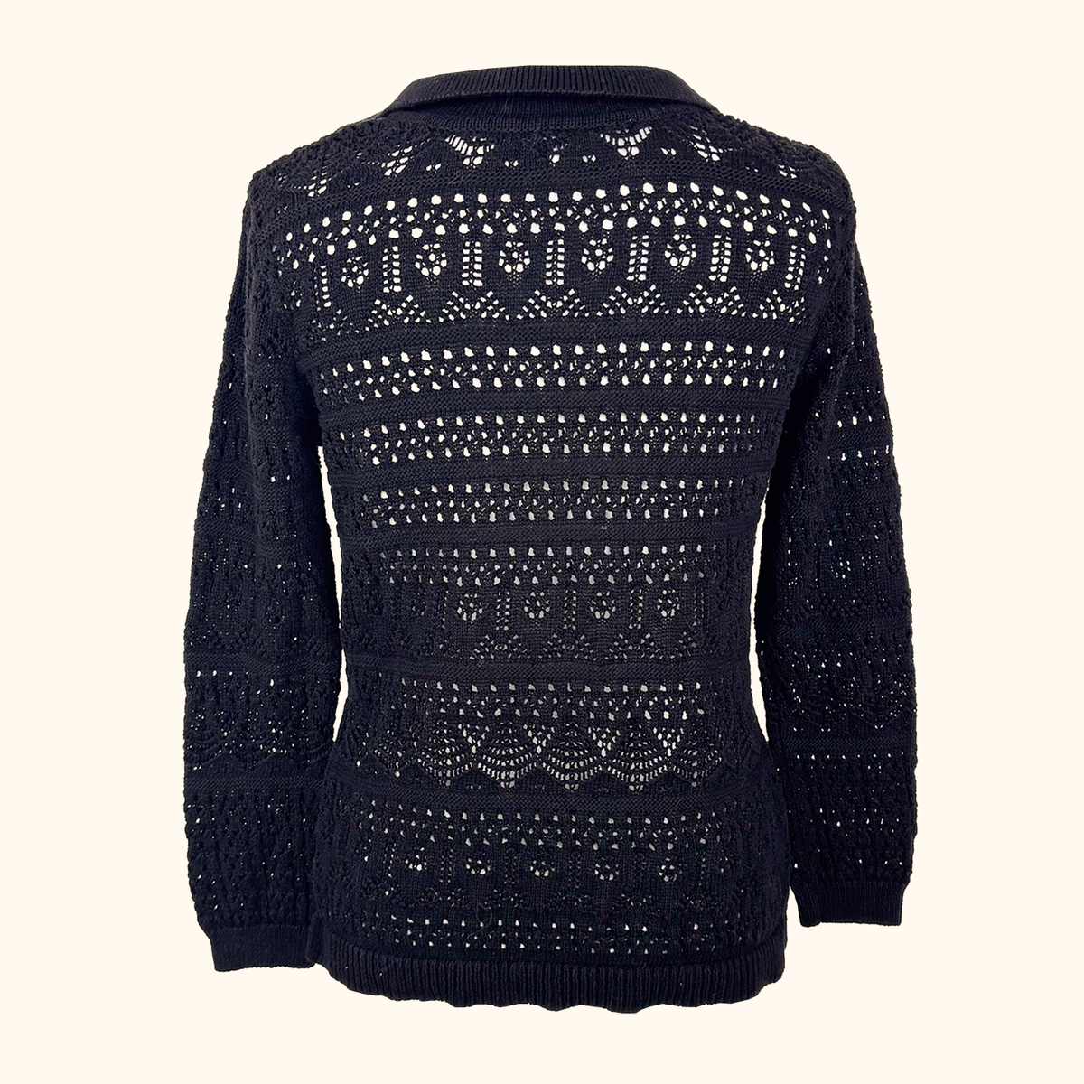 Whistles Black Crochet Top - Size Small
