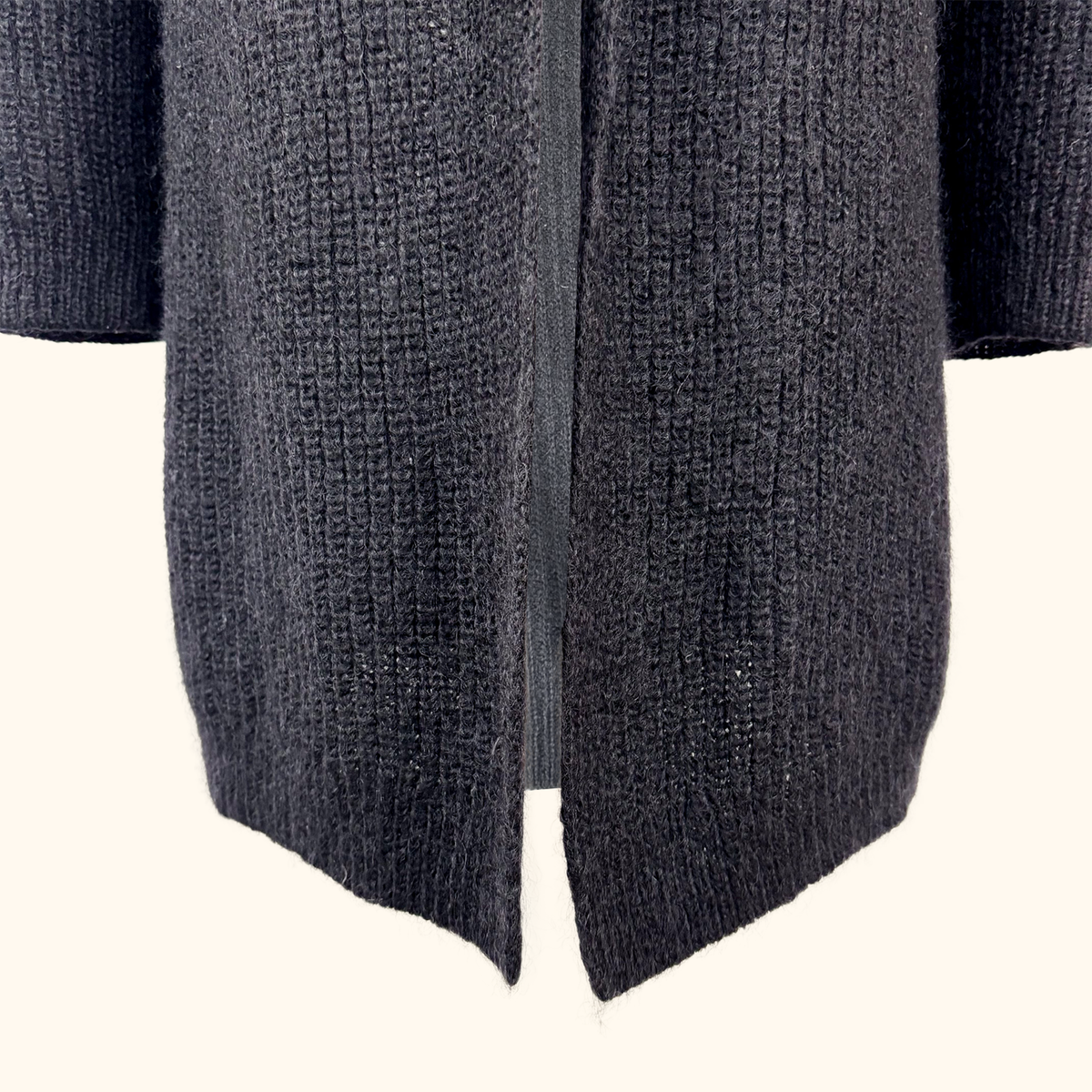 Cos Mohair Wool Blend Long Black Cardigan - Size XS