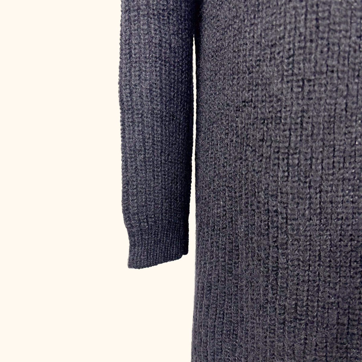 Cos Mohair Wool Blend Long Black Cardigan - Size XS