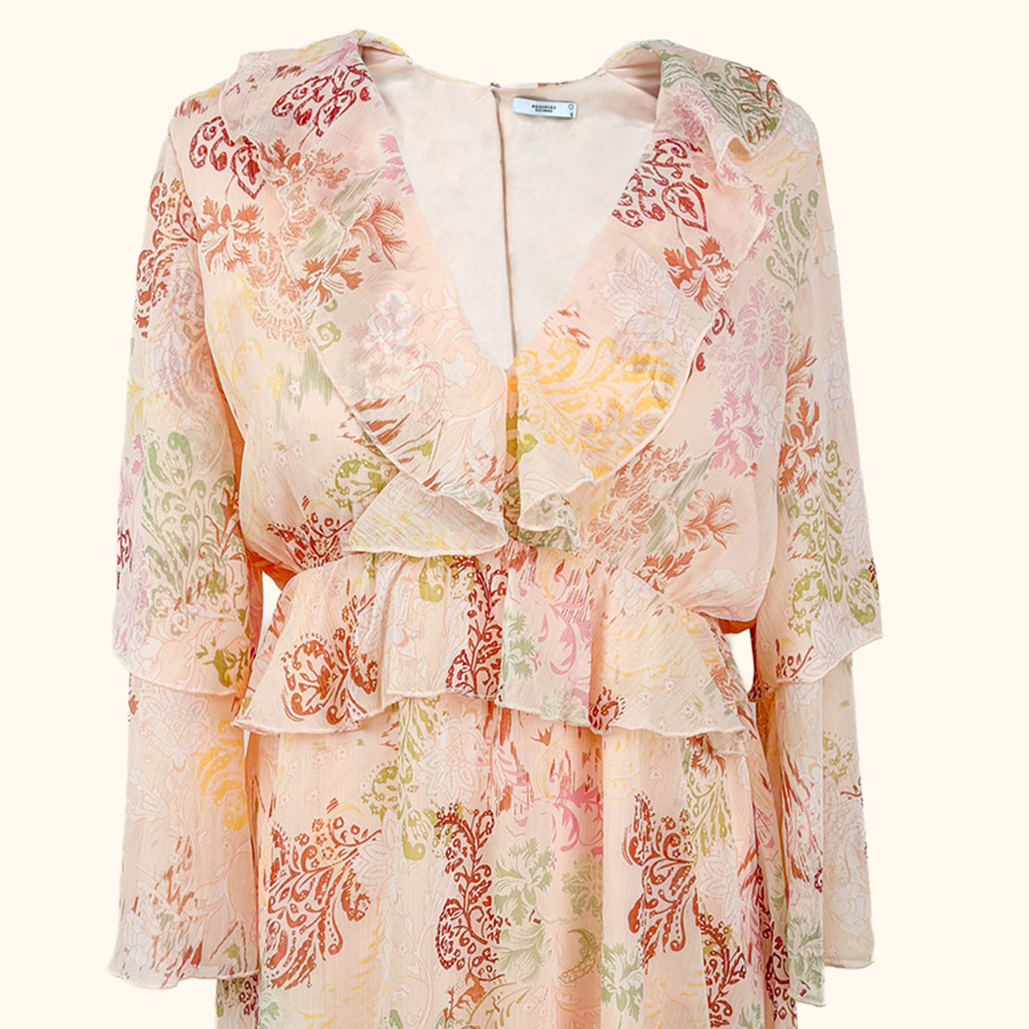 Reserved Pink Paisley Chiffon Dress - Size Small Reserved