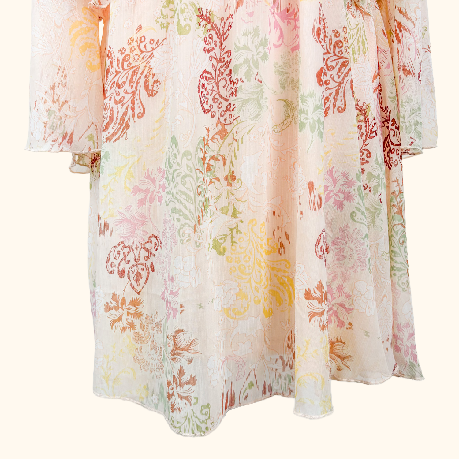 Reserved Pink Paisley Chiffon Dress - Size Small Reserved