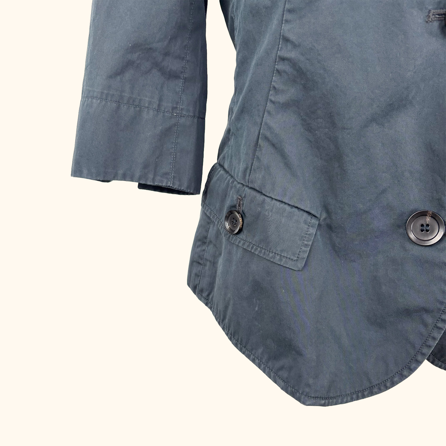 Nicole Fahri Navy Cotton Jacket - Size 12 Nicole Fahri
