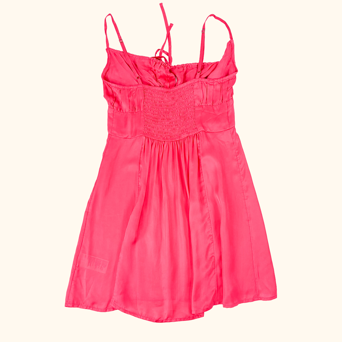 Urban Outfitters Hot Pink Satin Milkmaid Dress - Size Small Urban Outfitters