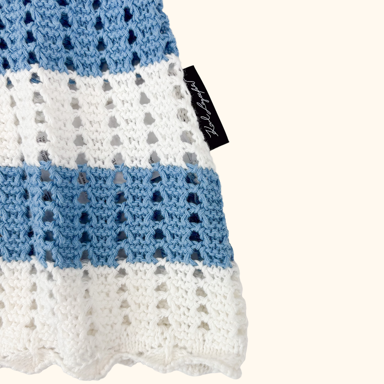 Karl Lagerfeld Striped Crochet Tank Top - Size Small Karl Lagerfeld