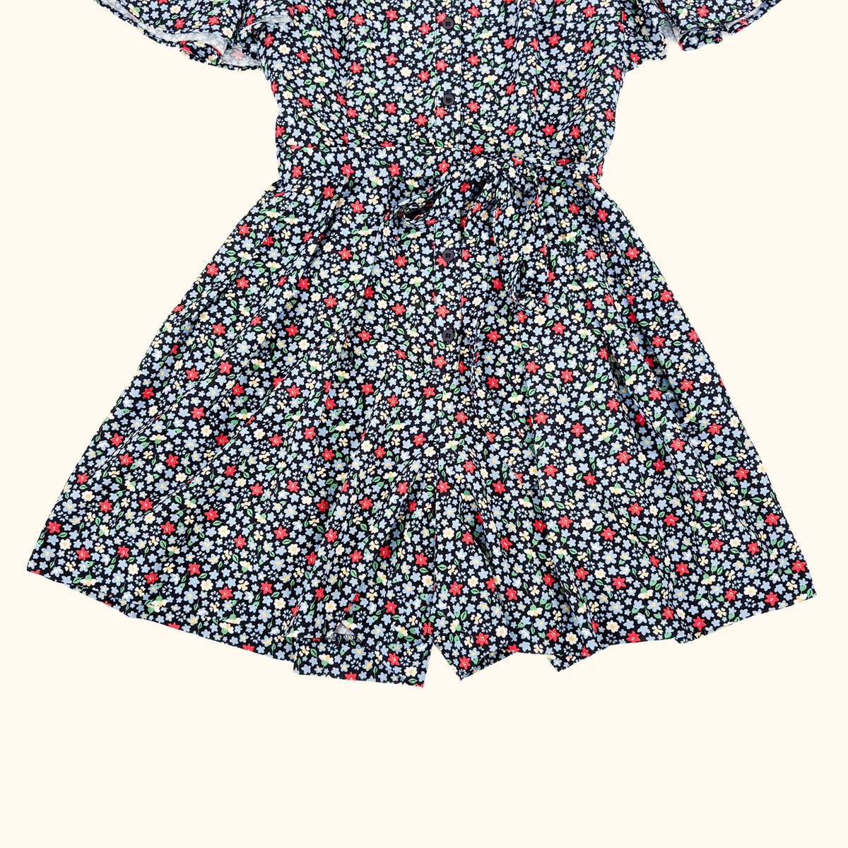 French Connection Navy Ditsy Floral Playsuit - Size 8
