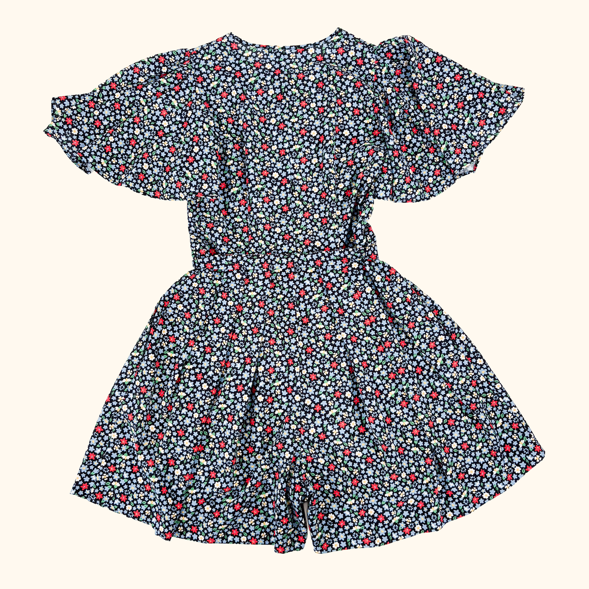 French Connection Navy Ditsy Floral Playsuit - Size 8