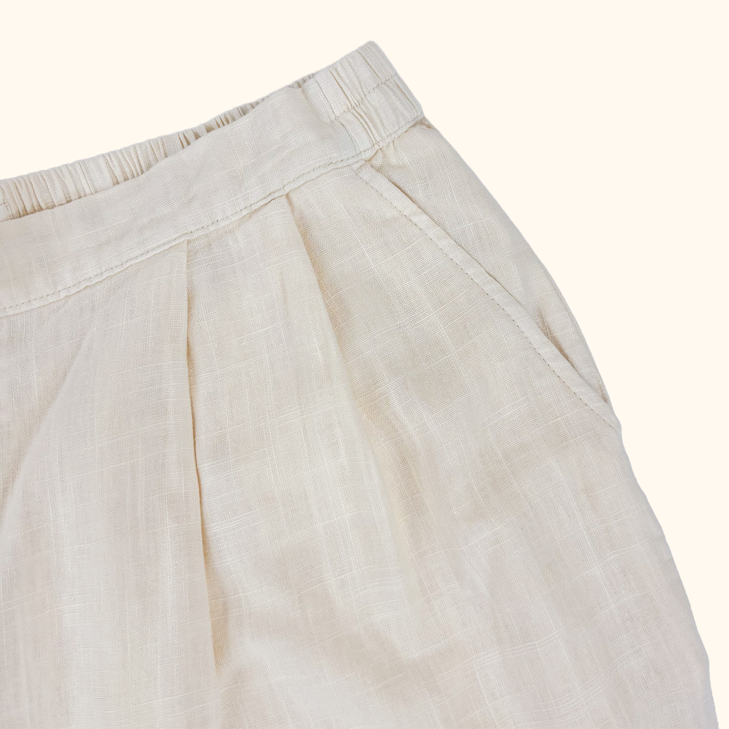 Next Cream Linen Blend Shorts - Size 10 Next