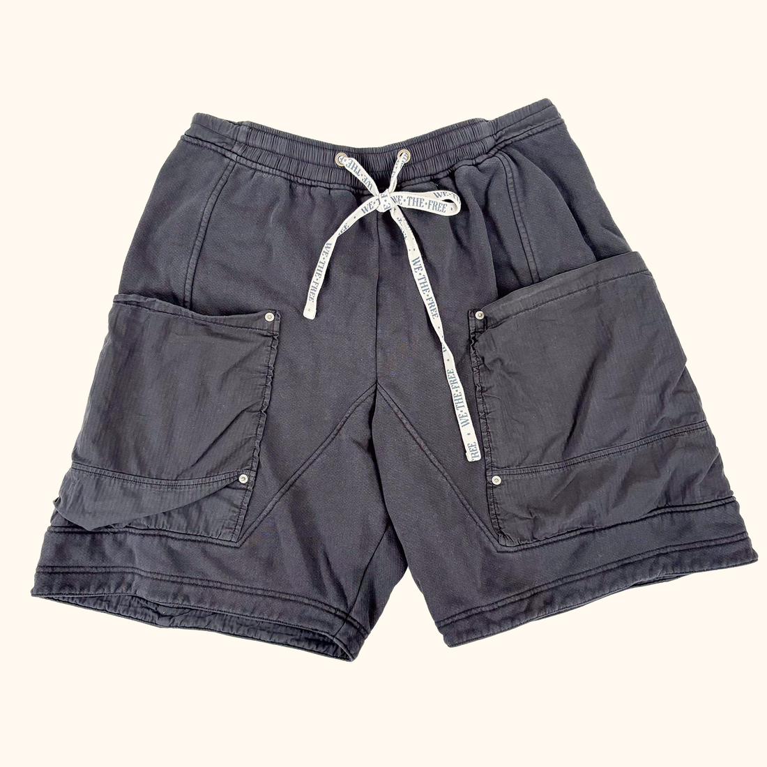 We Are The Free Navy Baggy Cargo Shorts - Size XL Free People