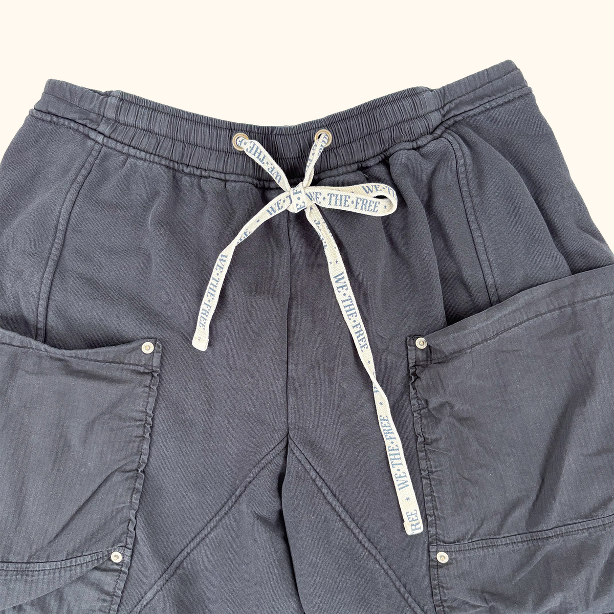 We The Free Navy Baggy Cargo Shorts - Size XL