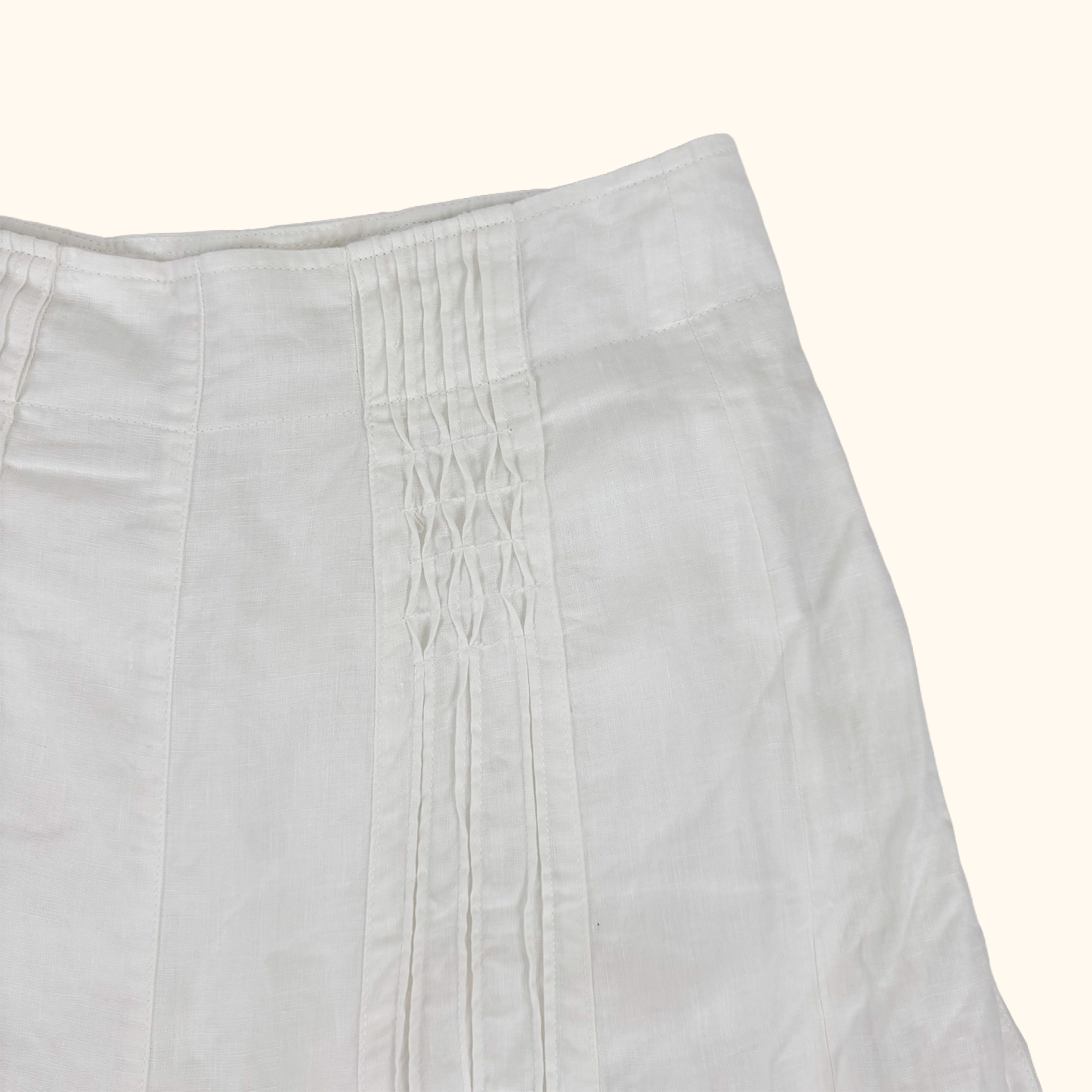 Lakeland White Linen Midi Skirt - Size 12 Lakeland