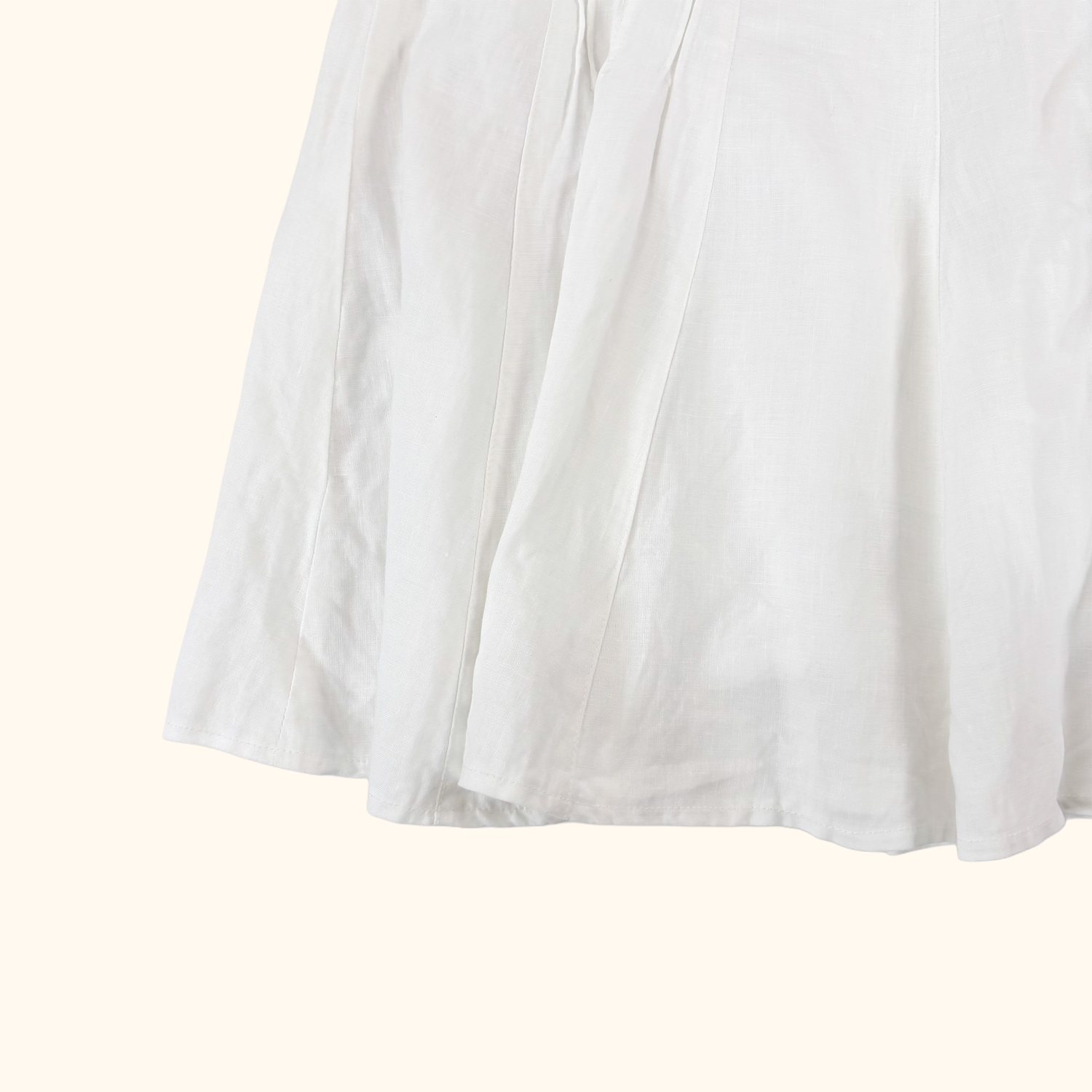 Lakeland White Linen Midi Skirt - Size 12 Lakeland