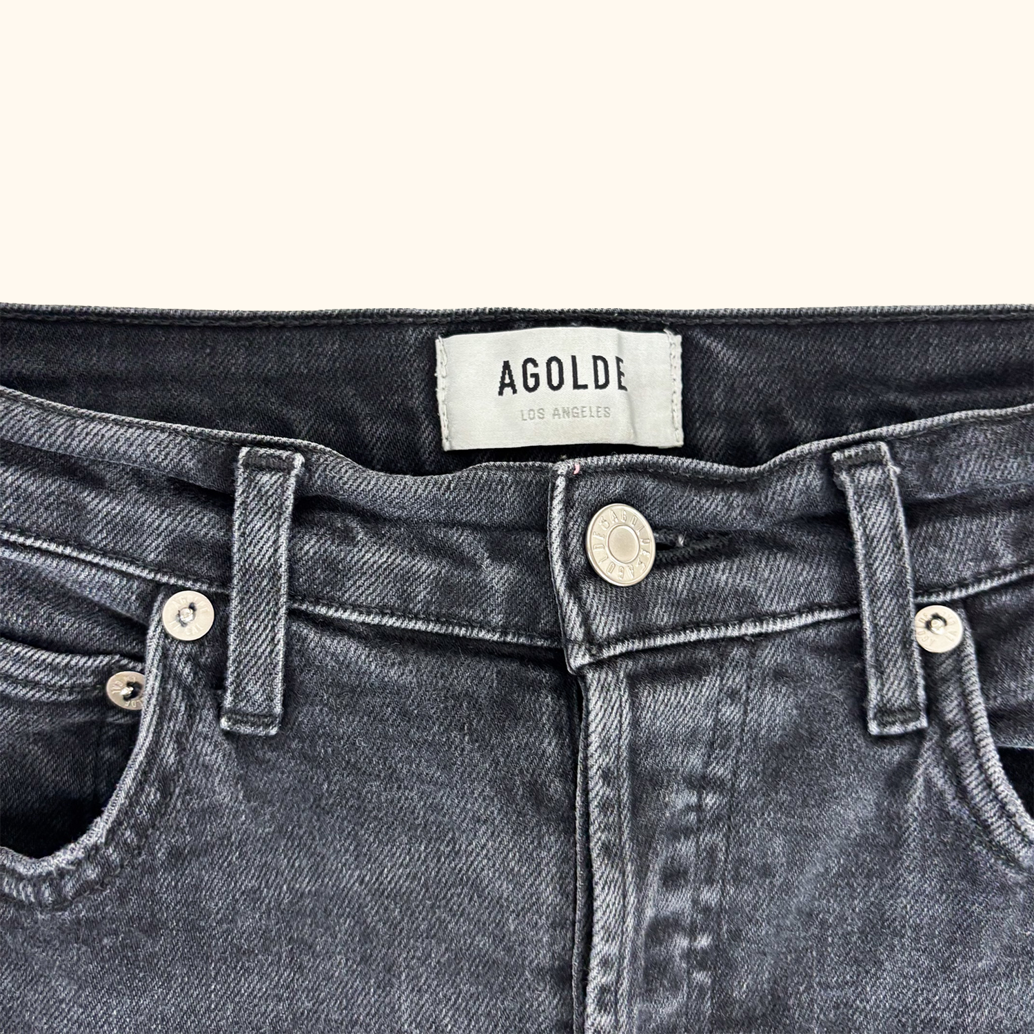Agolde Washed Black Straight Leg Jeans - Size 26inch Agolde