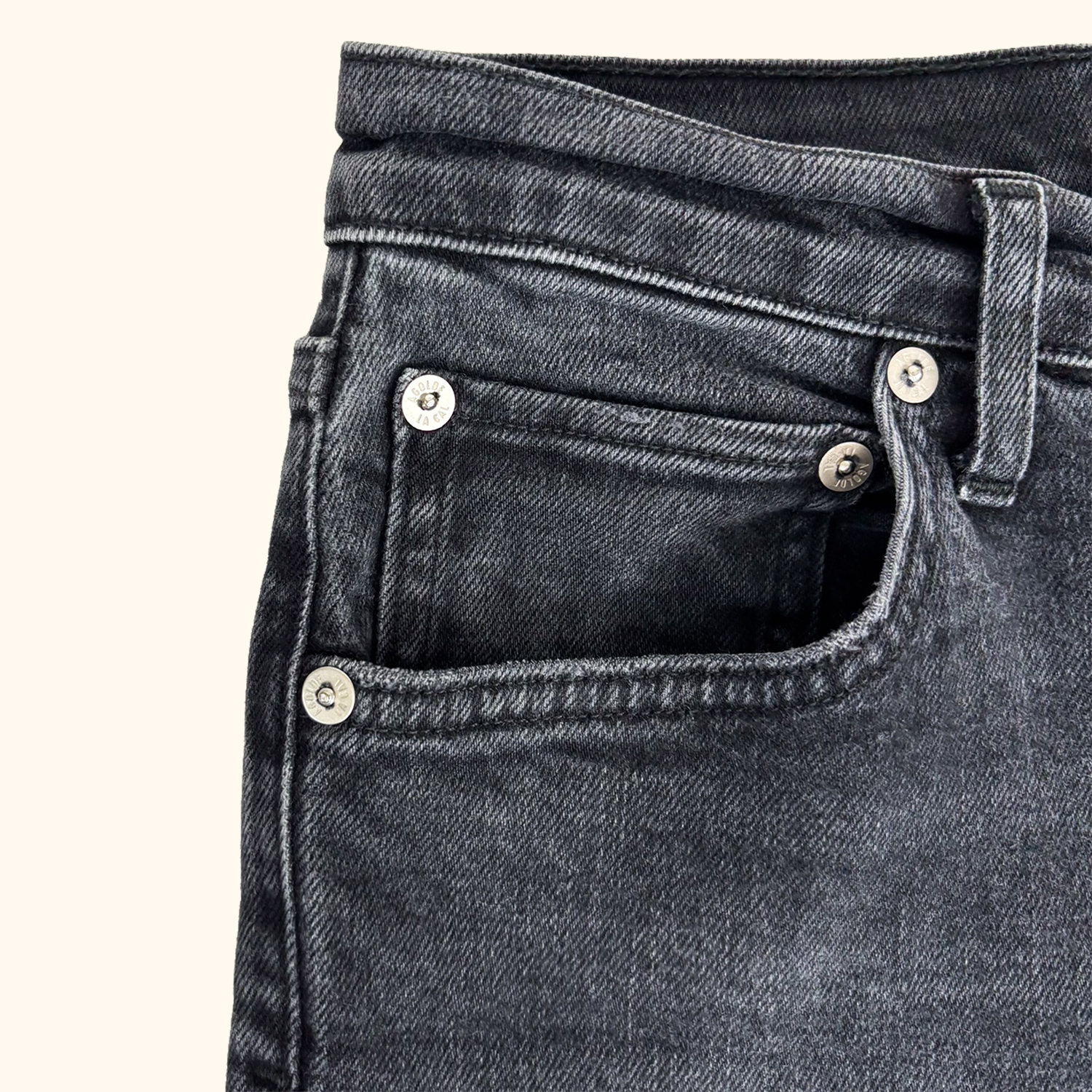 Agolde Washed Black Straight Leg Jeans - Size 26inch Agolde