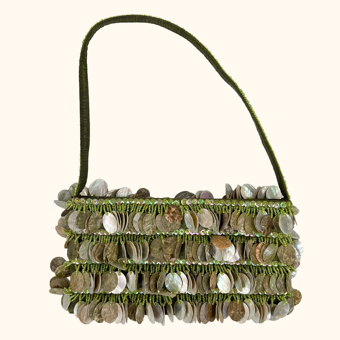 Green Capiz Shell Shoulder Bag Sunshine Thrift