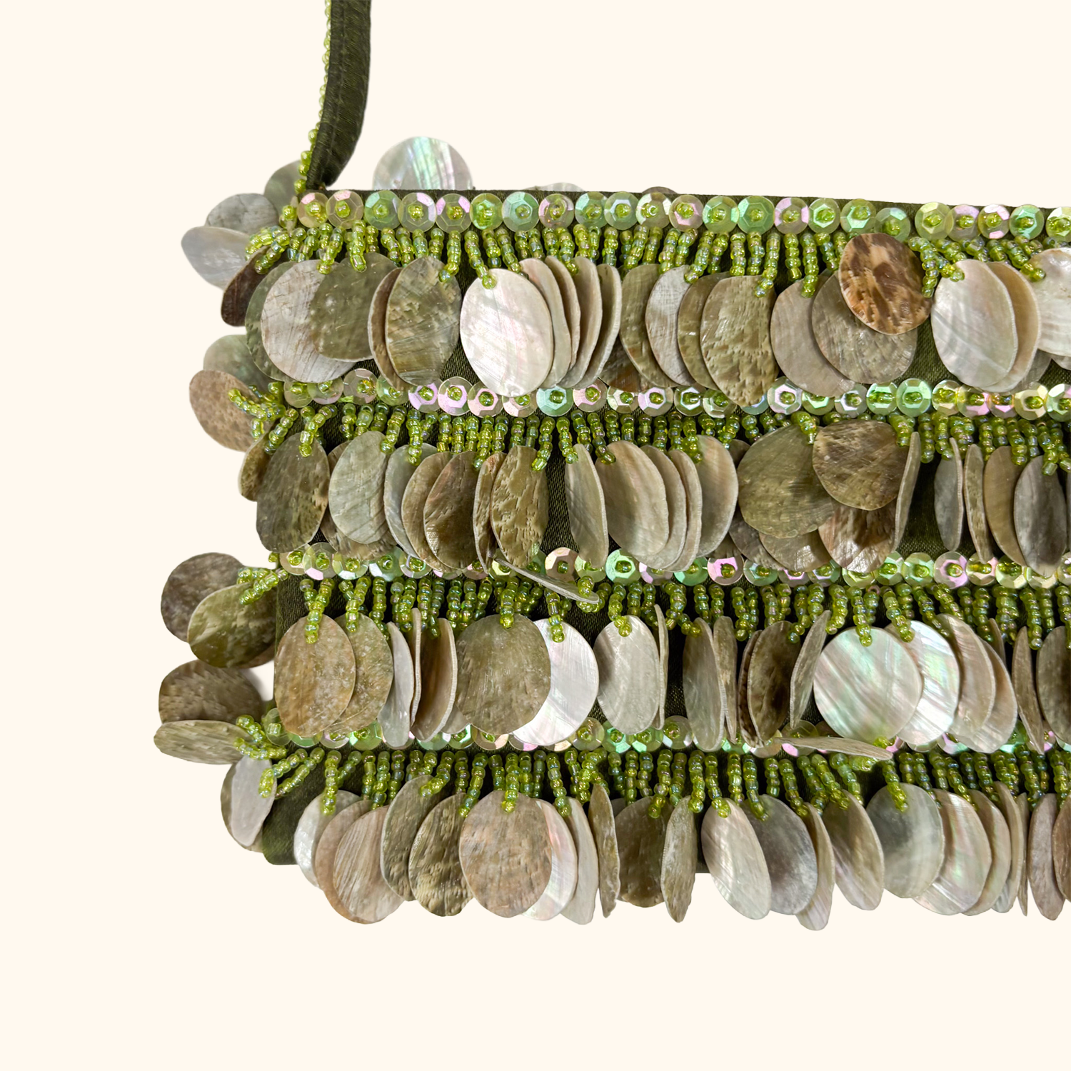 Green Capiz Shell Shoulder Bag Sunshine Thrift