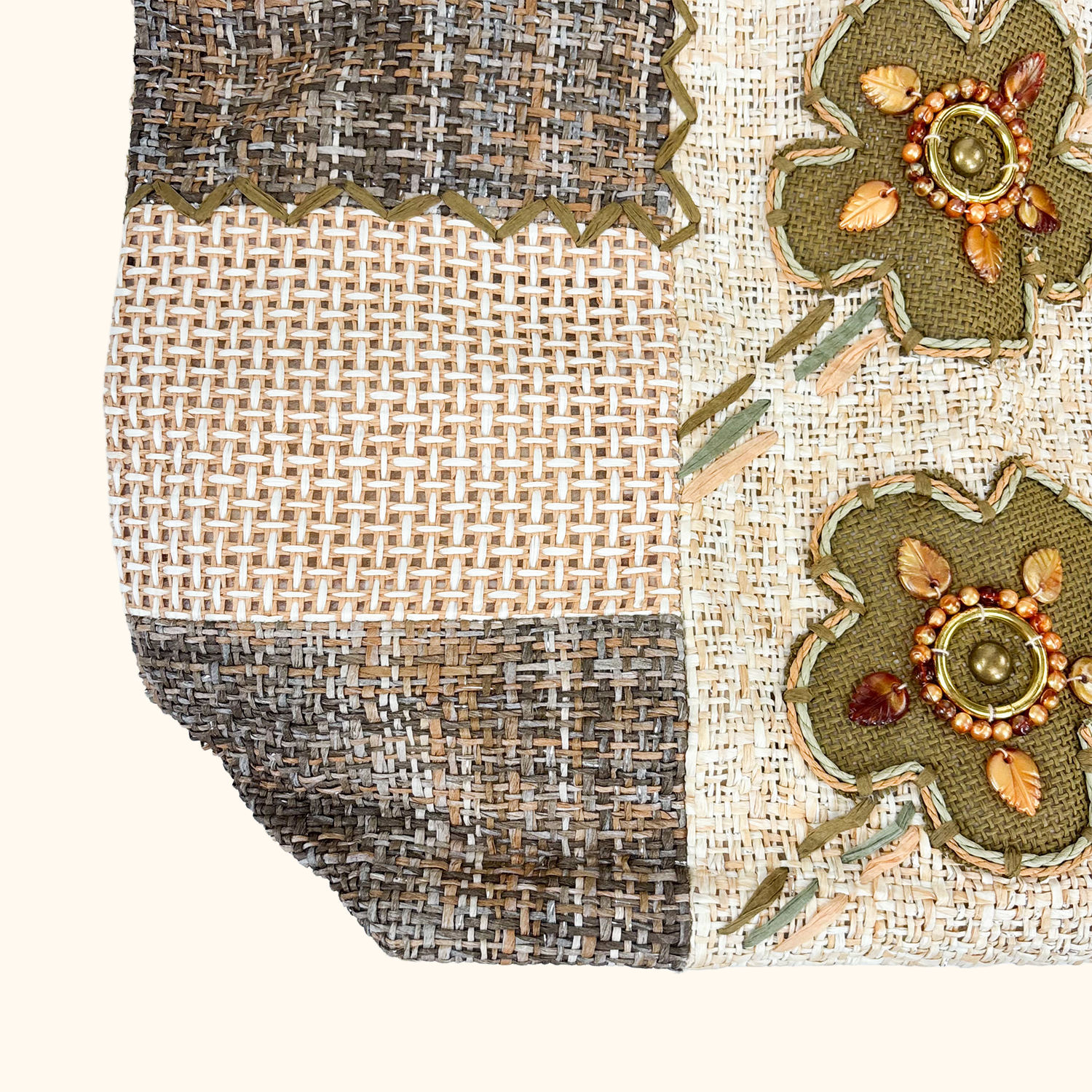 Boho Patchwork Jute Shopper Bag Sunshine Thrift