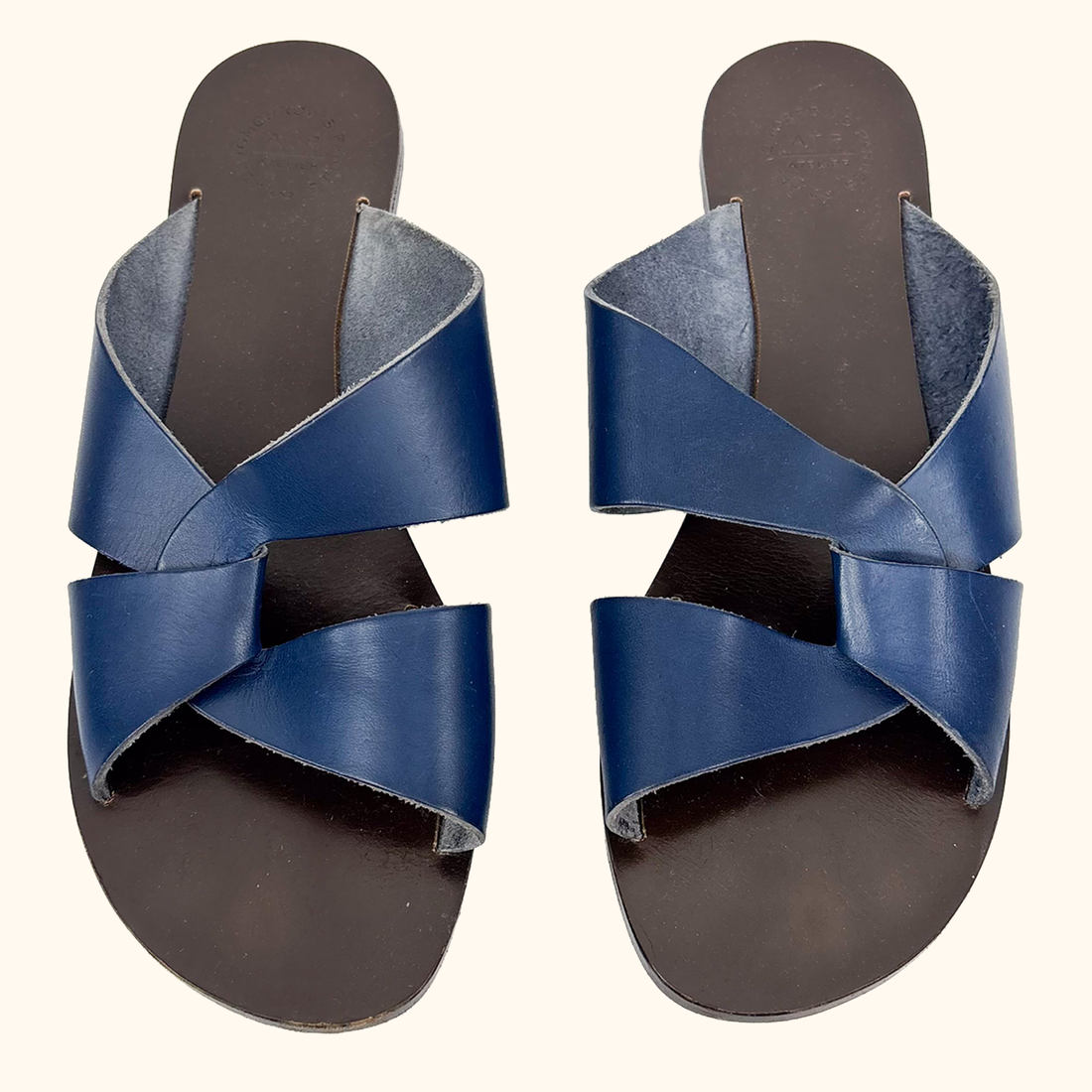 ATP Atelier Allai Navy Leather Sandals - Size 6 ATP Atelier