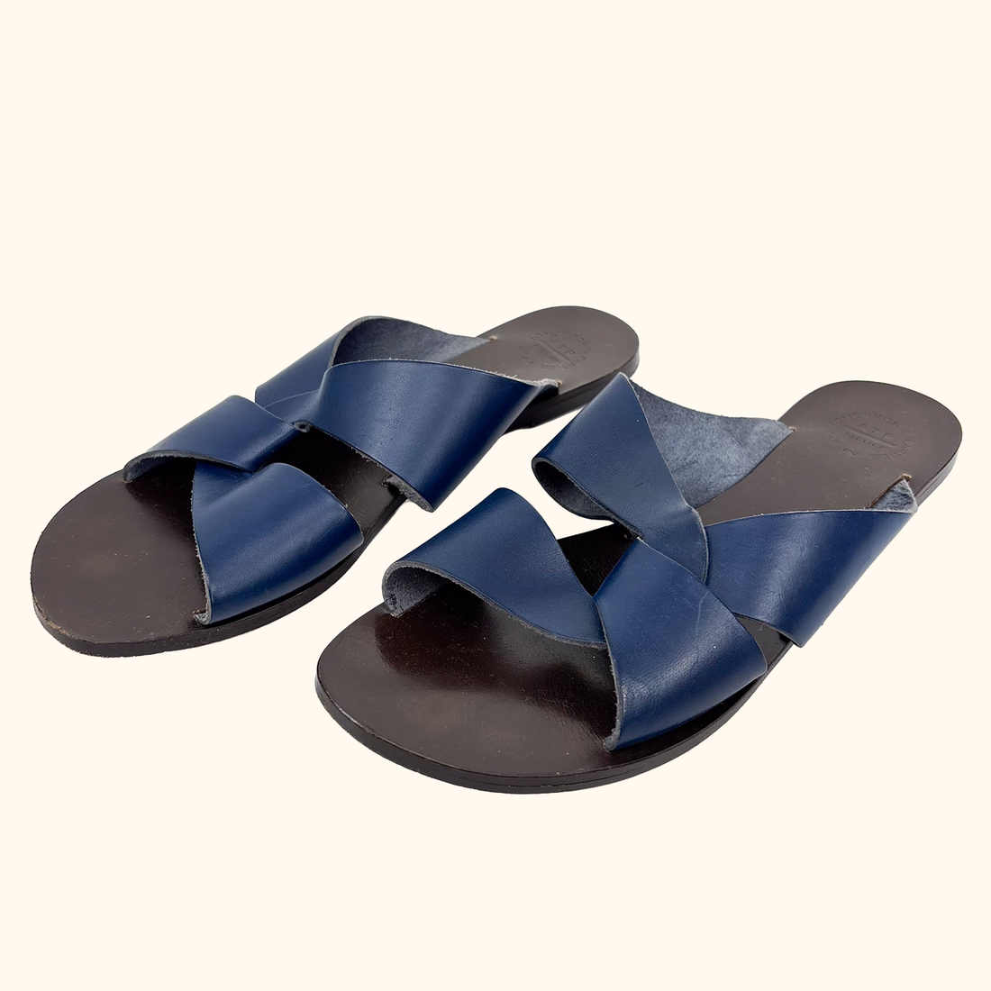 ATP Atelier Allai Navy Leather Sandals - Size 6 ATP Atelier