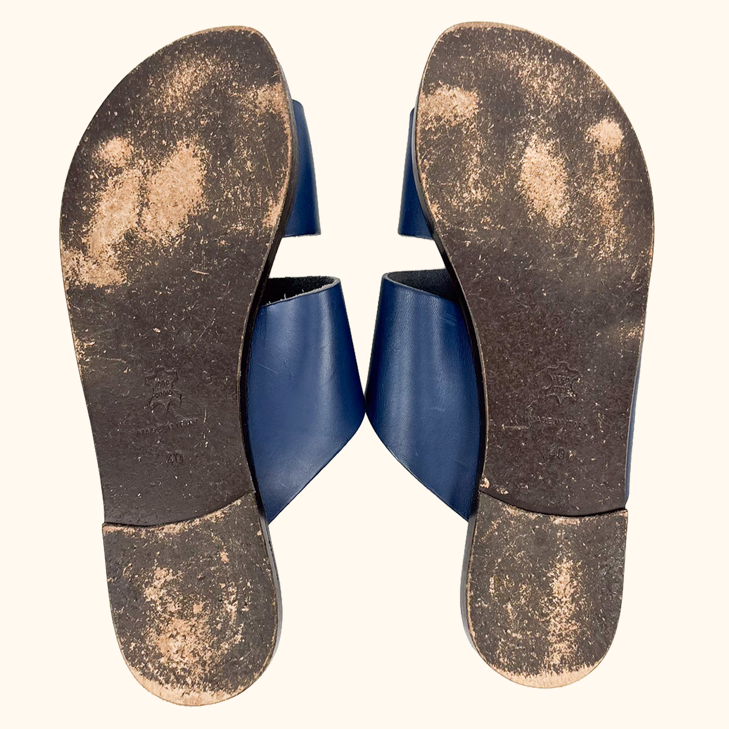 ATP Atelier Allai Navy Leather Sandals - Size 6 ATP Atelier