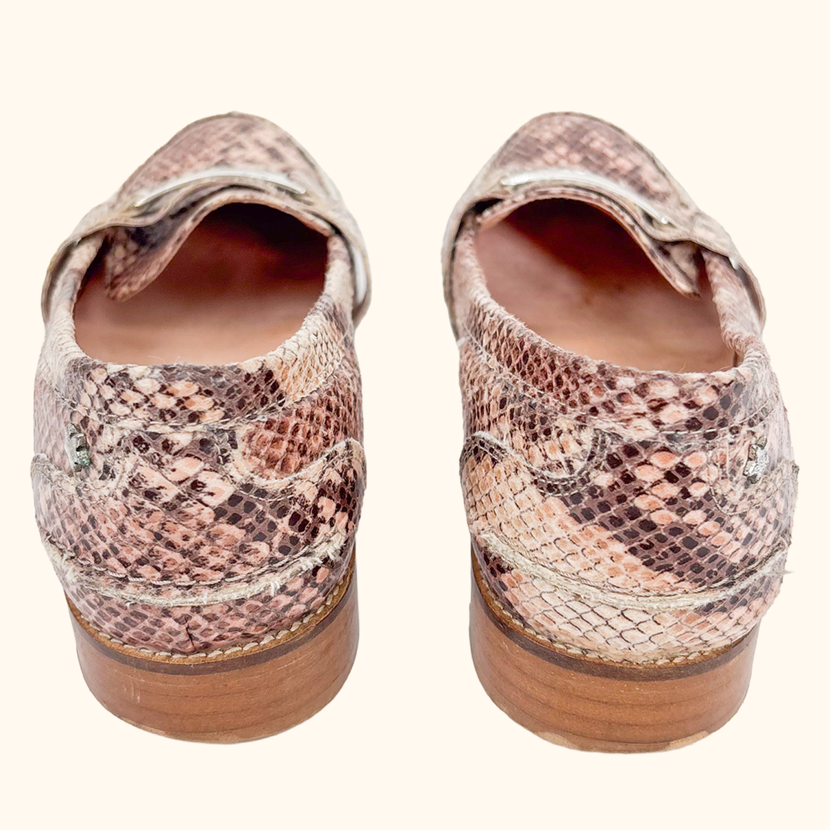 Kurt Geiger Pink Snake Loafers - Size 5