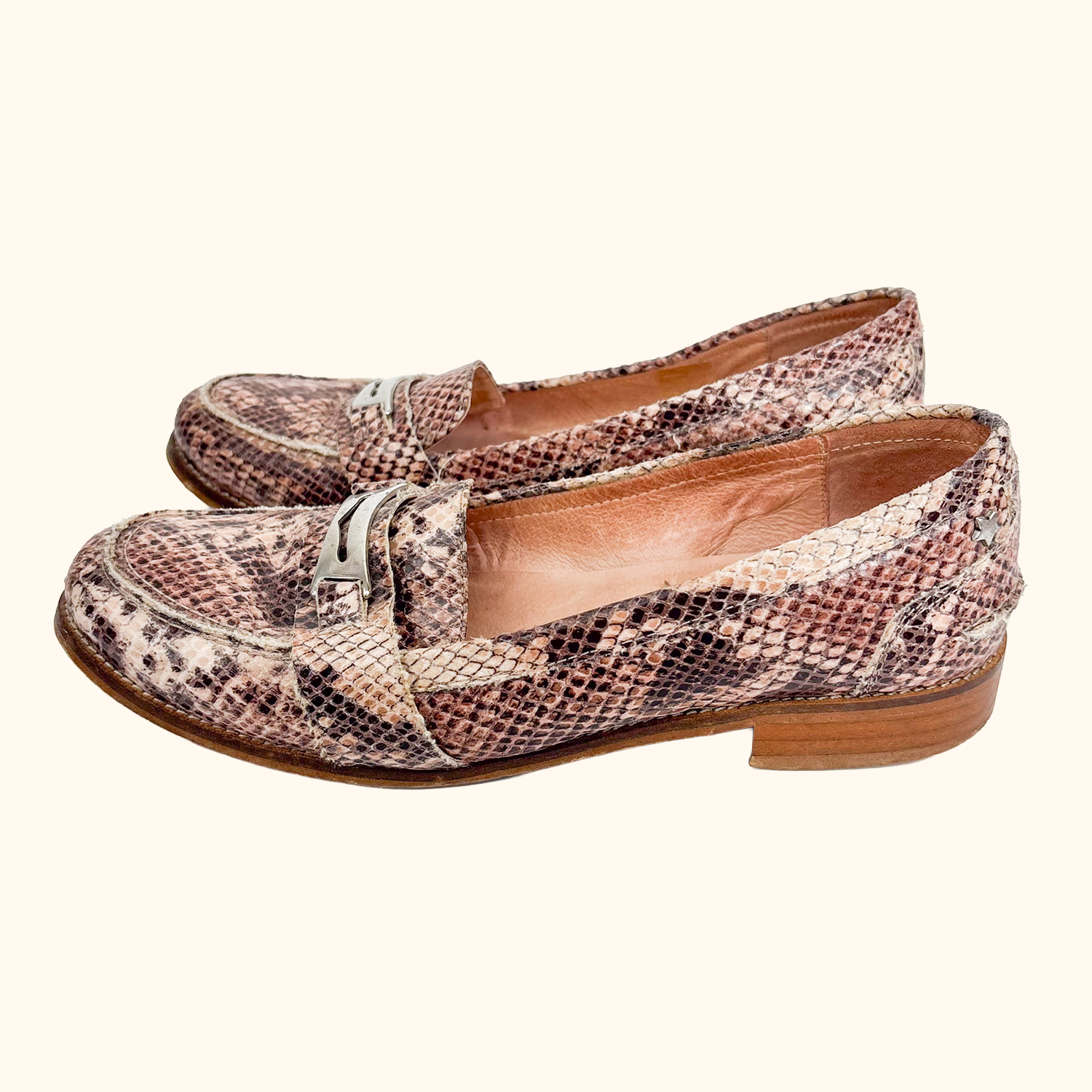 Kurt Geiger Pink Snake Loafers - Size 5 Kurt Geiger