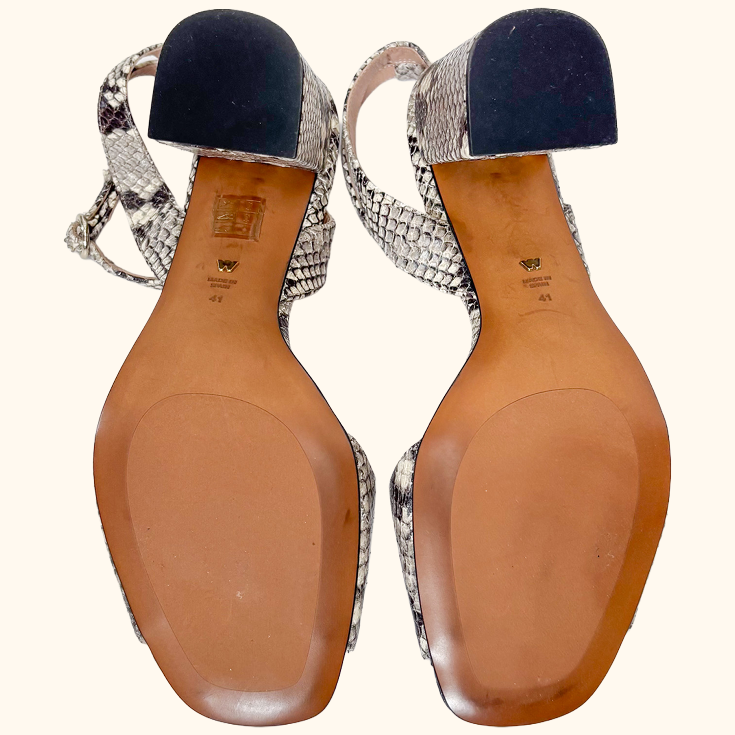 Whistles Hale Snake Print Sandals - Size 7 Whistles
