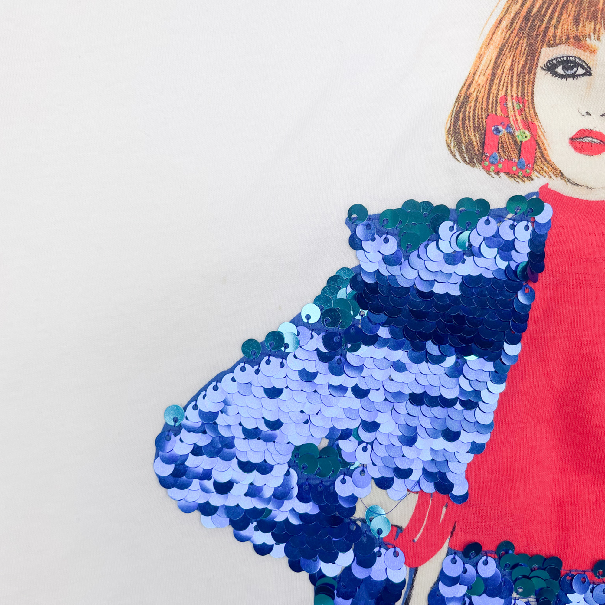 Zara Sequin Dog Graphic T-Shirt - Size Small Zara