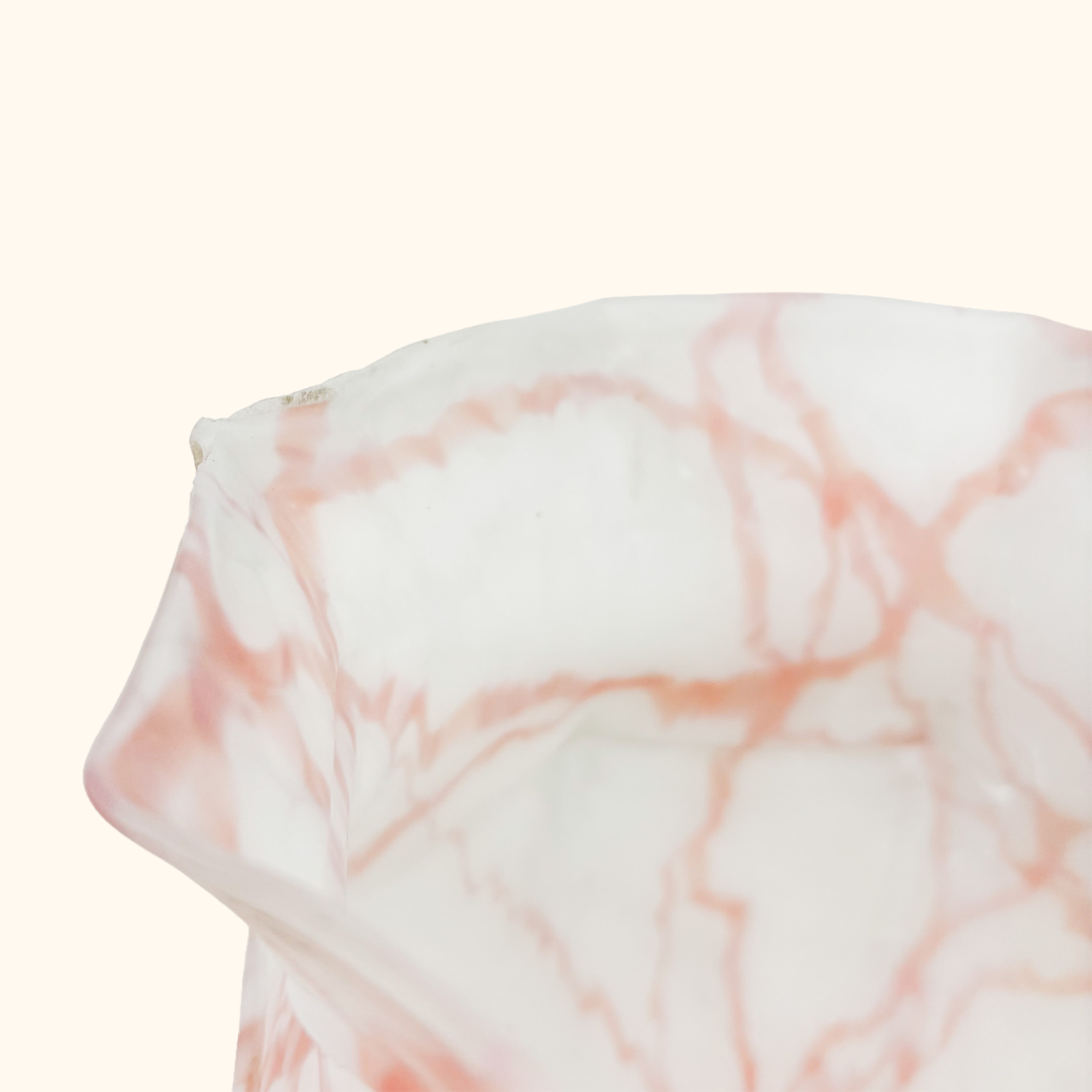 Vintage 1930s Pink Marble Glass Ceiling Shade Sunshine Thrift