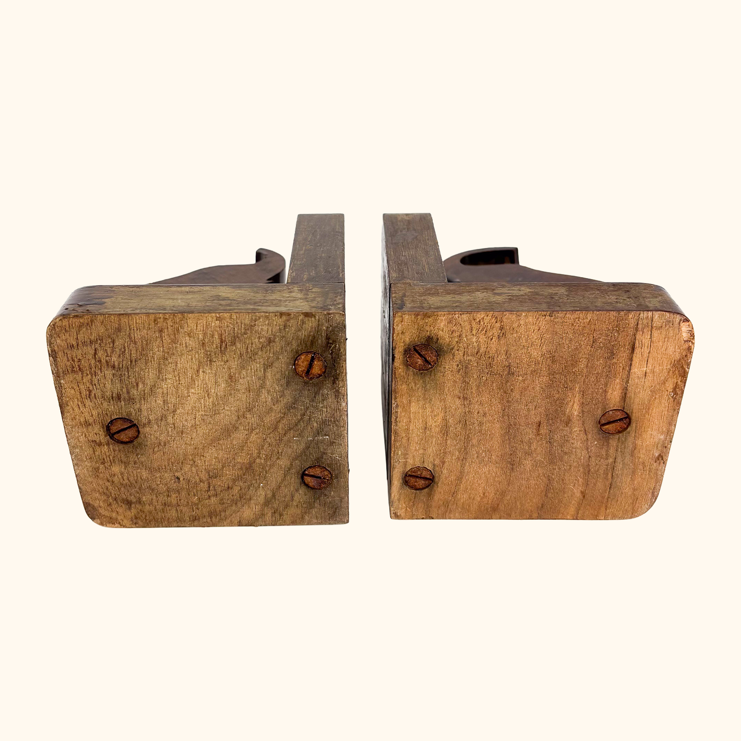 Solid Wood Elephant Hand Carved Bookends Sunshine Thrift