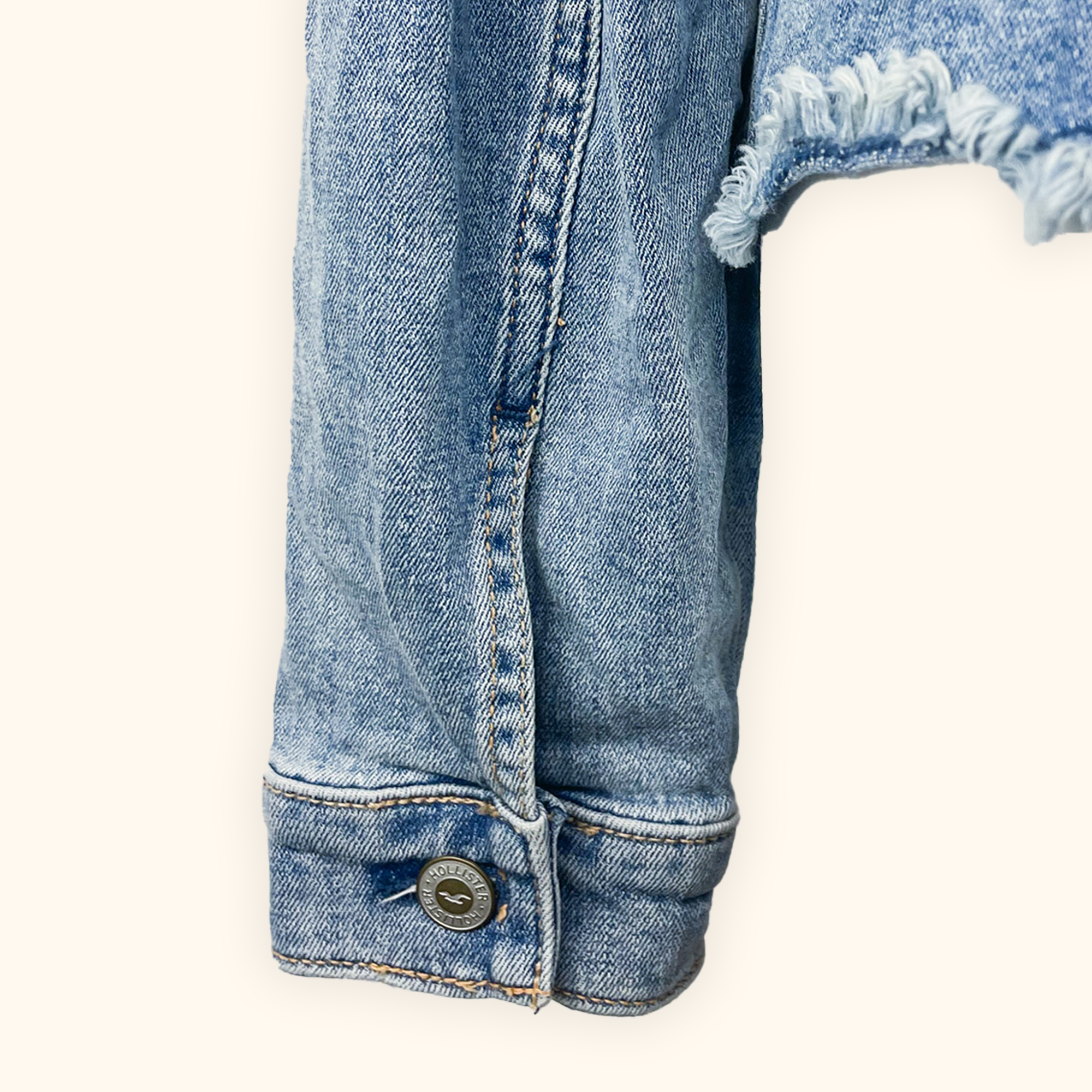 Hollister Floral Blue Denim Jacket - Size Medium Hollister