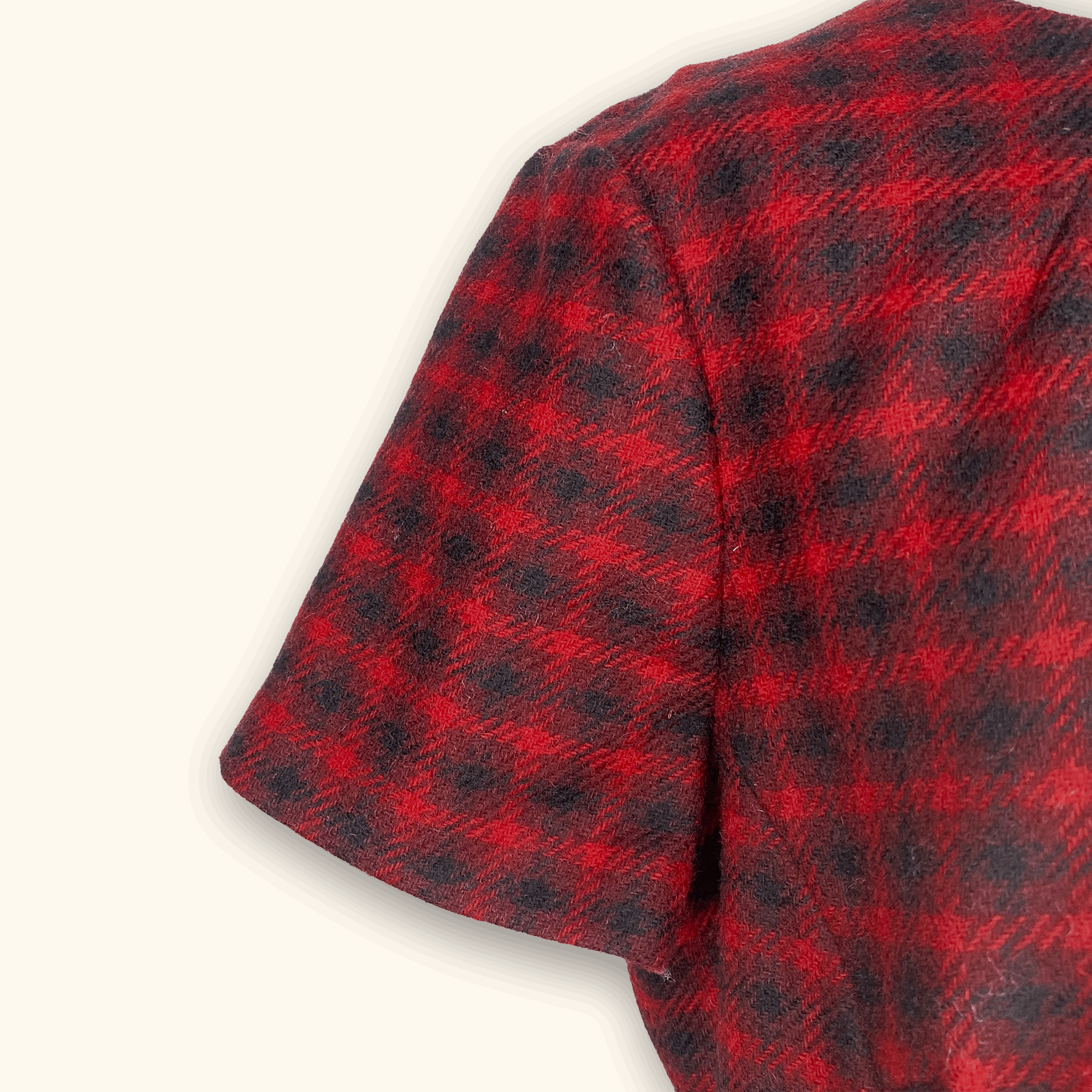 Hobbs Moon Red Check Wool Dress - Size 16 - - Dresses
