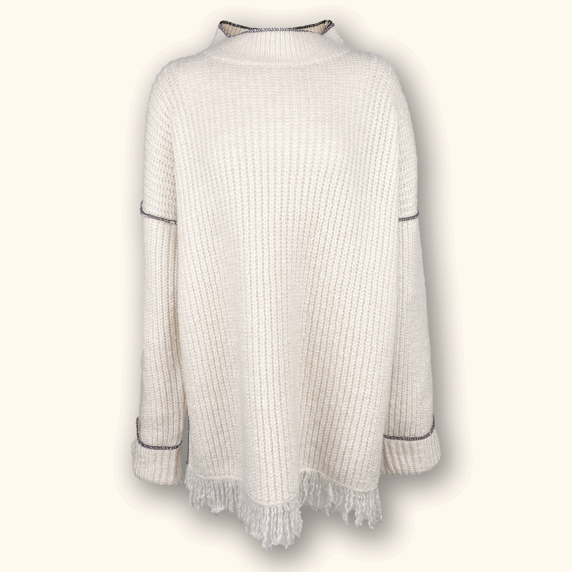 Cream Knitted Jumper Dress - Size 12 - - Dresses