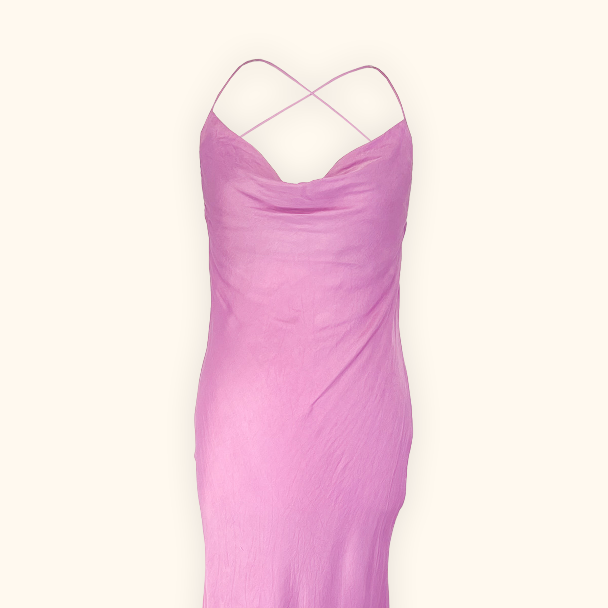 Zara Orchid Pink Satin Cami Maxi Dress - Size Small Zara
