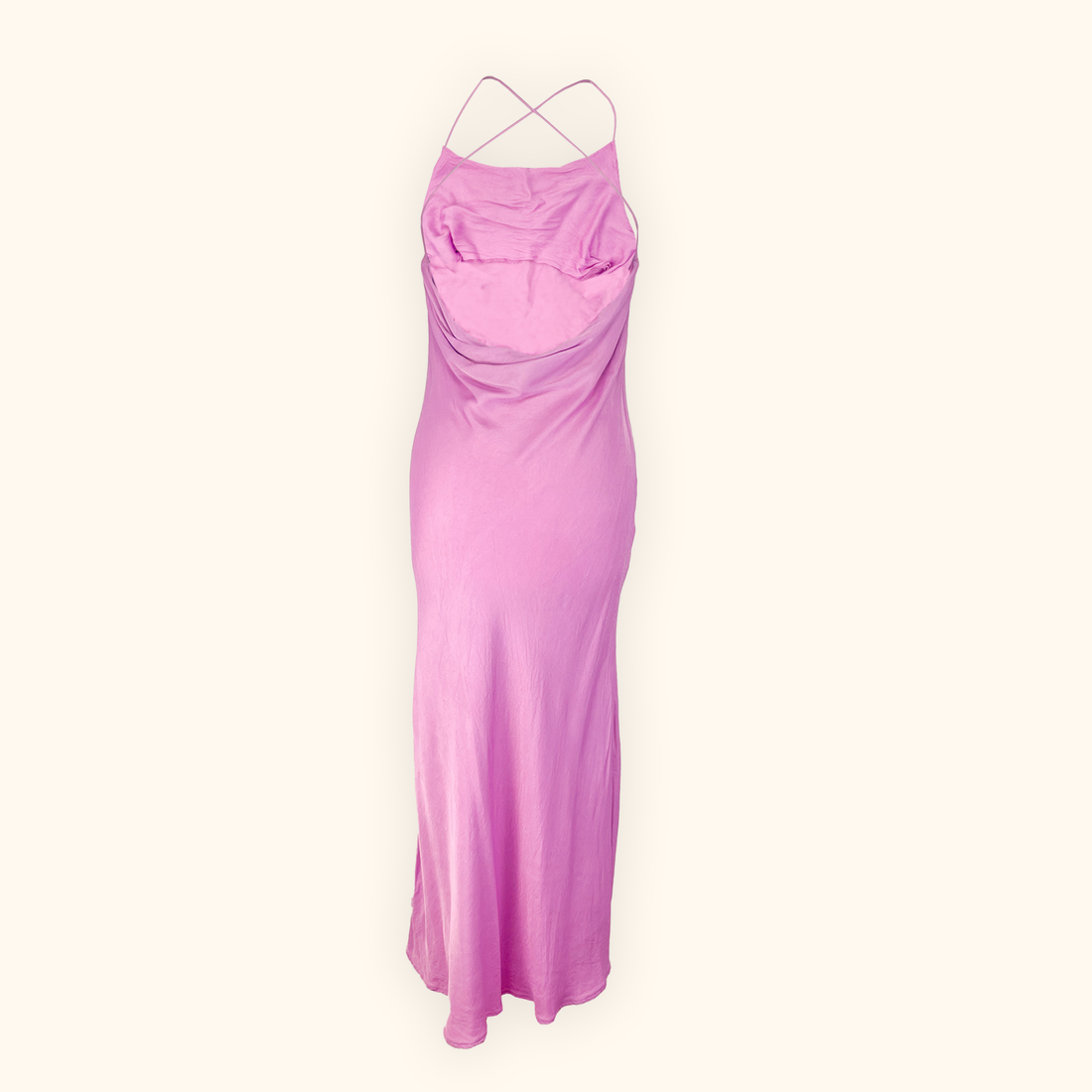 Zara Orchid Pink Satin Cami Maxi Dress - Size Small Zara