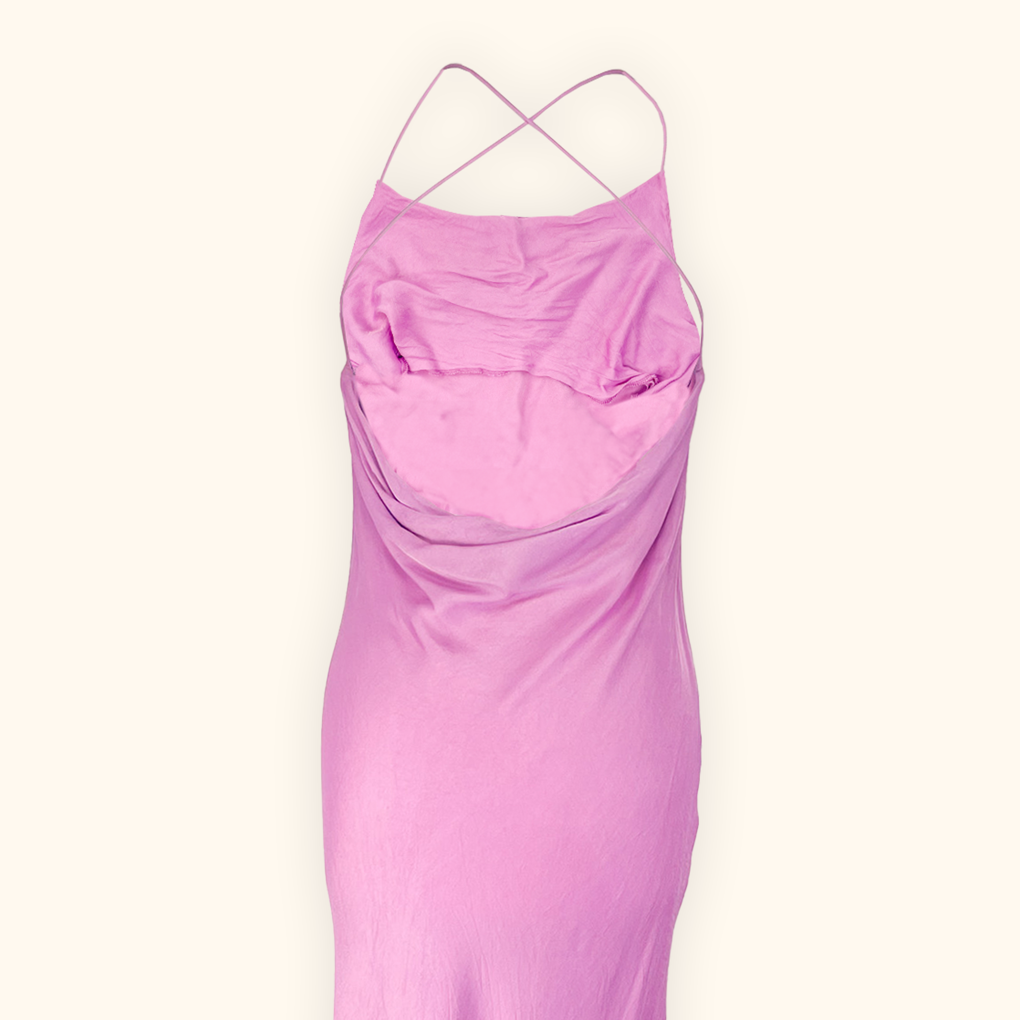 Zara Orchid Pink Satin Cami Maxi Dress - Size Small Zara
