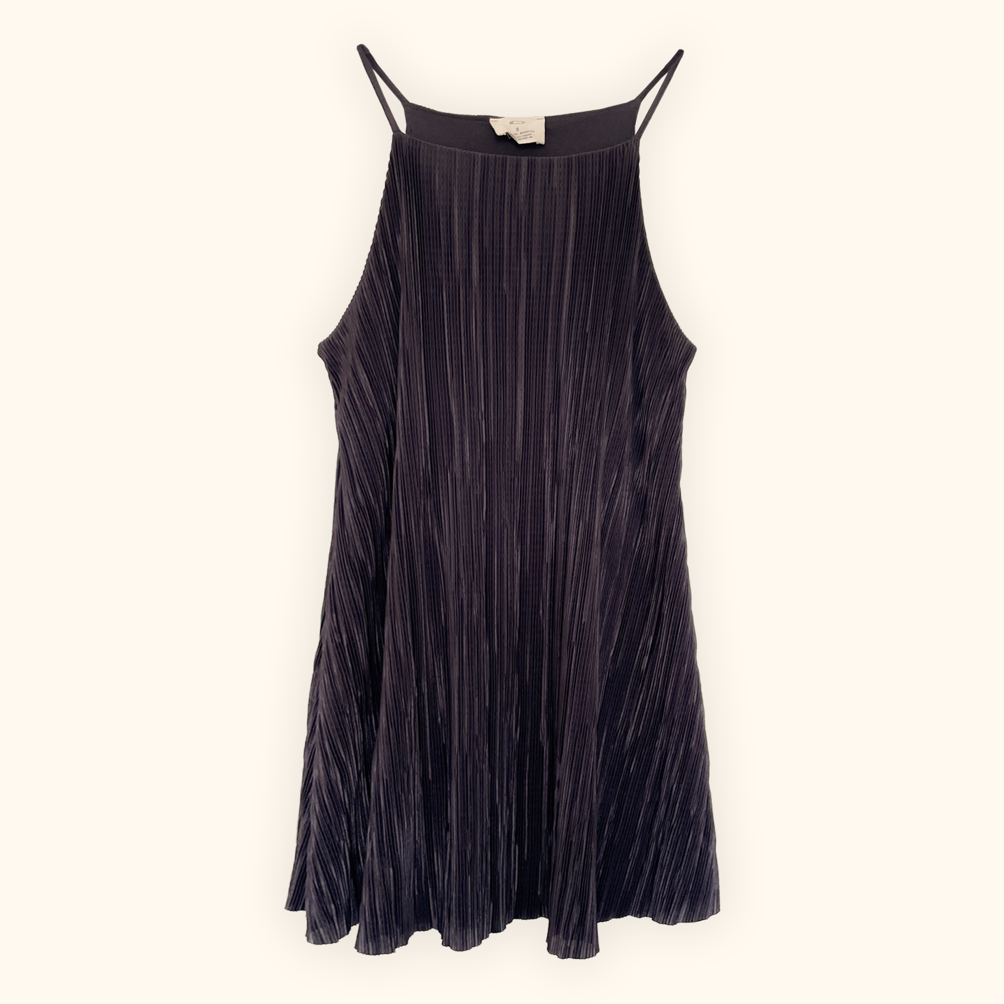 Pins and Needles Dark Grey Plisse Mini Dress - Size Small Pins and Needles