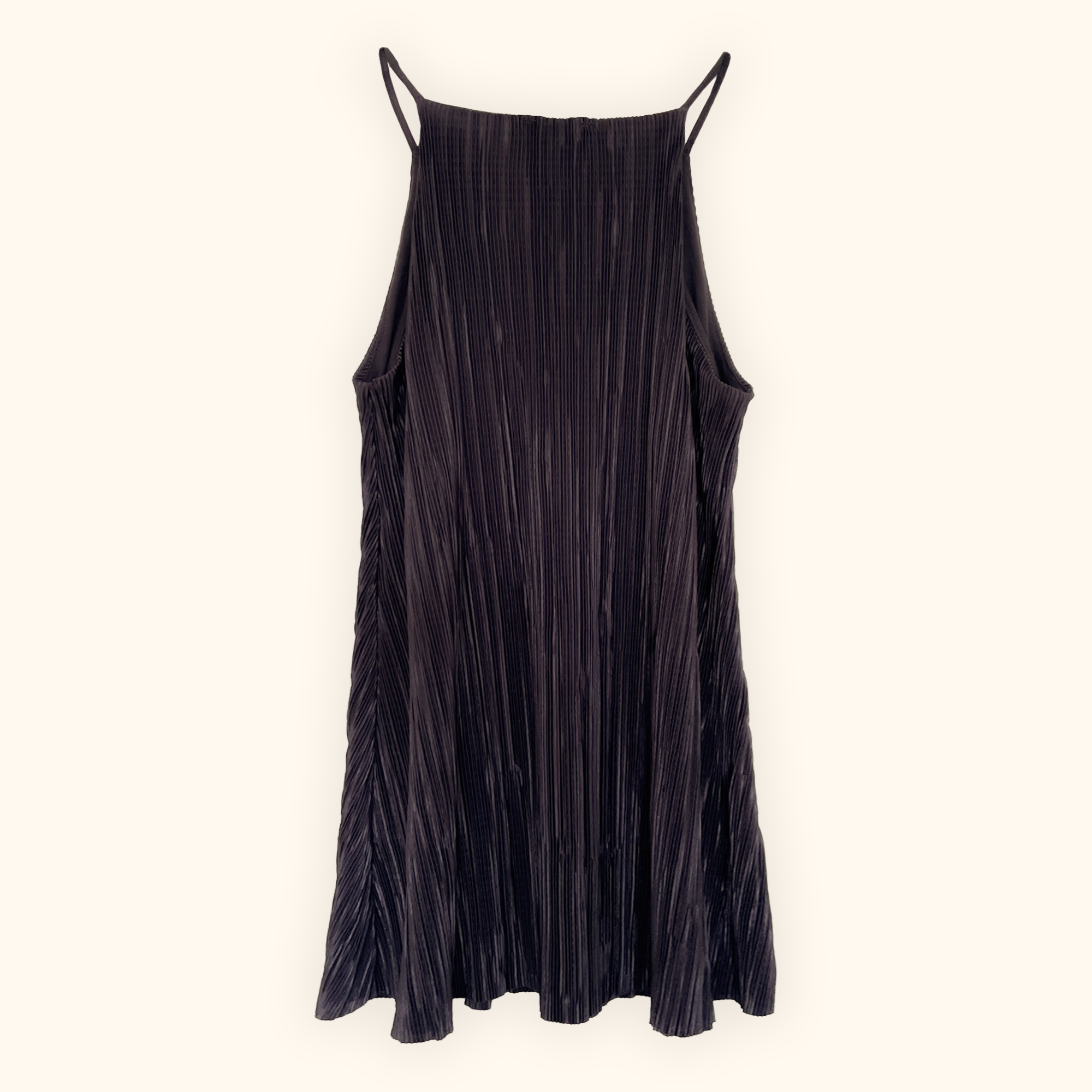 Pins and Needles Dark Grey Plisse Mini Dress - Size Small Pins and Needles