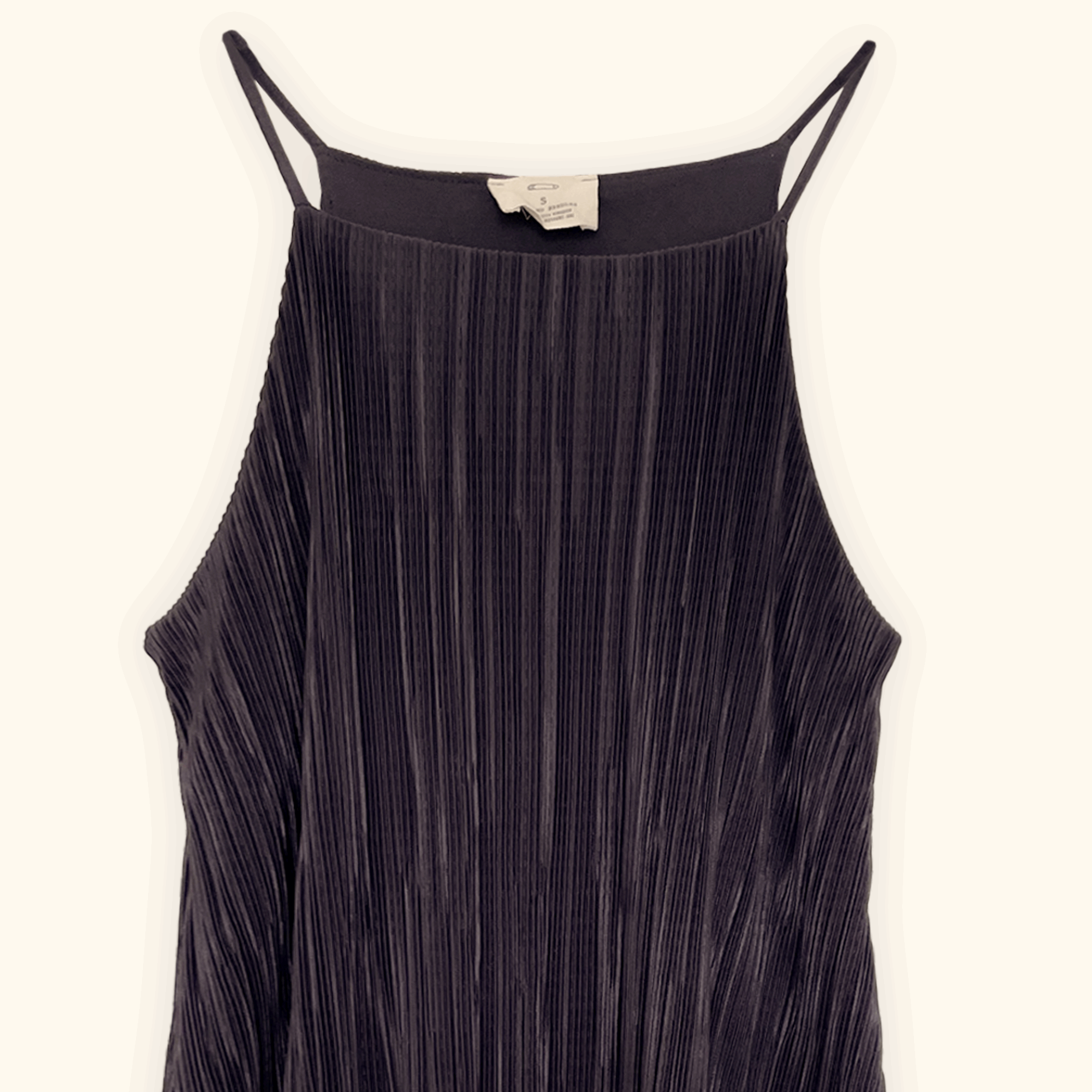 Pins and Needles Dark Grey Plisse Mini Dress - Size Small Pins and Needles