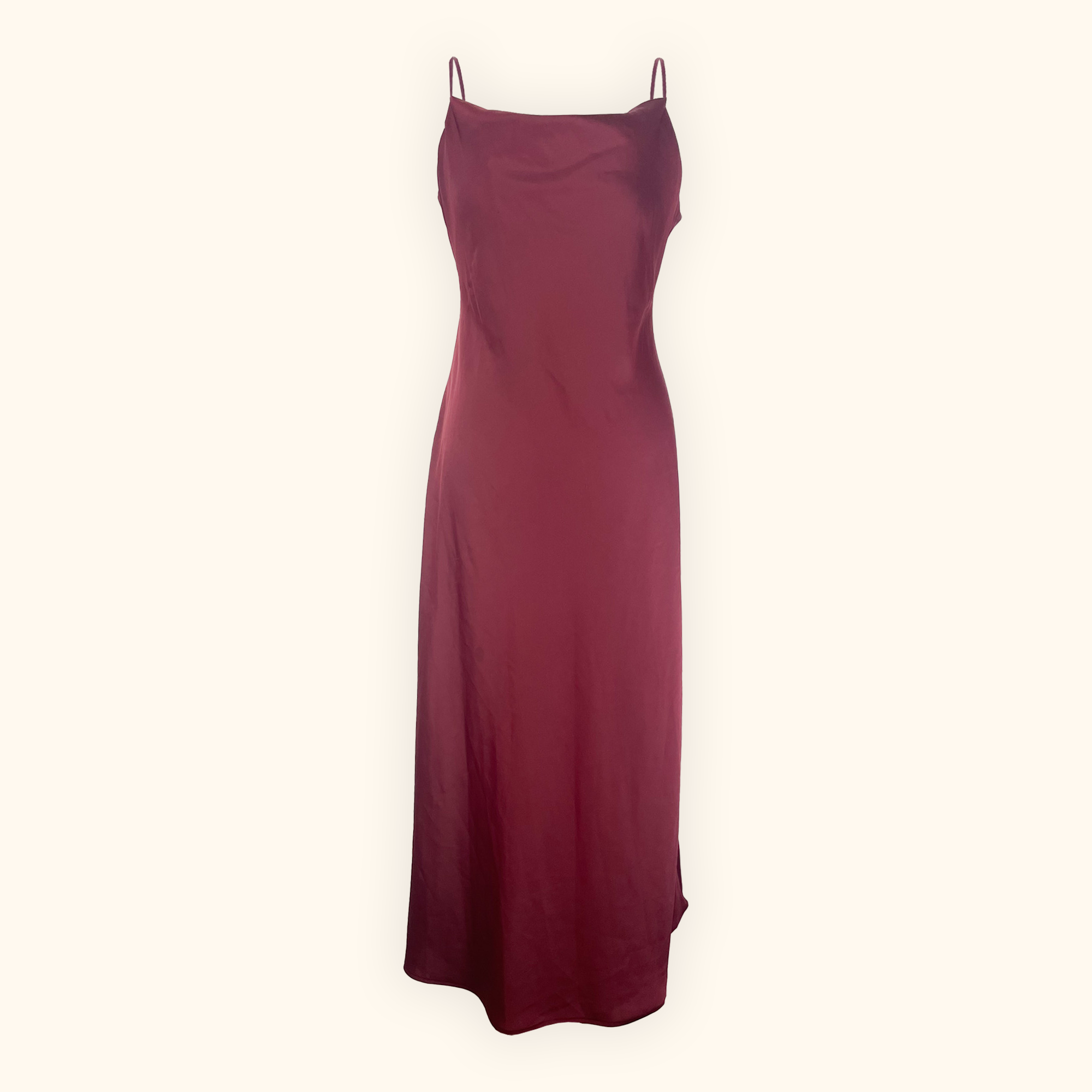 Urban Outfitters Burgundy Satin Cami Midi Dress - Size Medium Urban Outfitters
