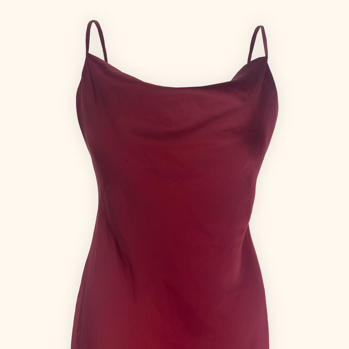 Urban Outfitters Burgundy Satin Cami Midi Dress - Size Medium