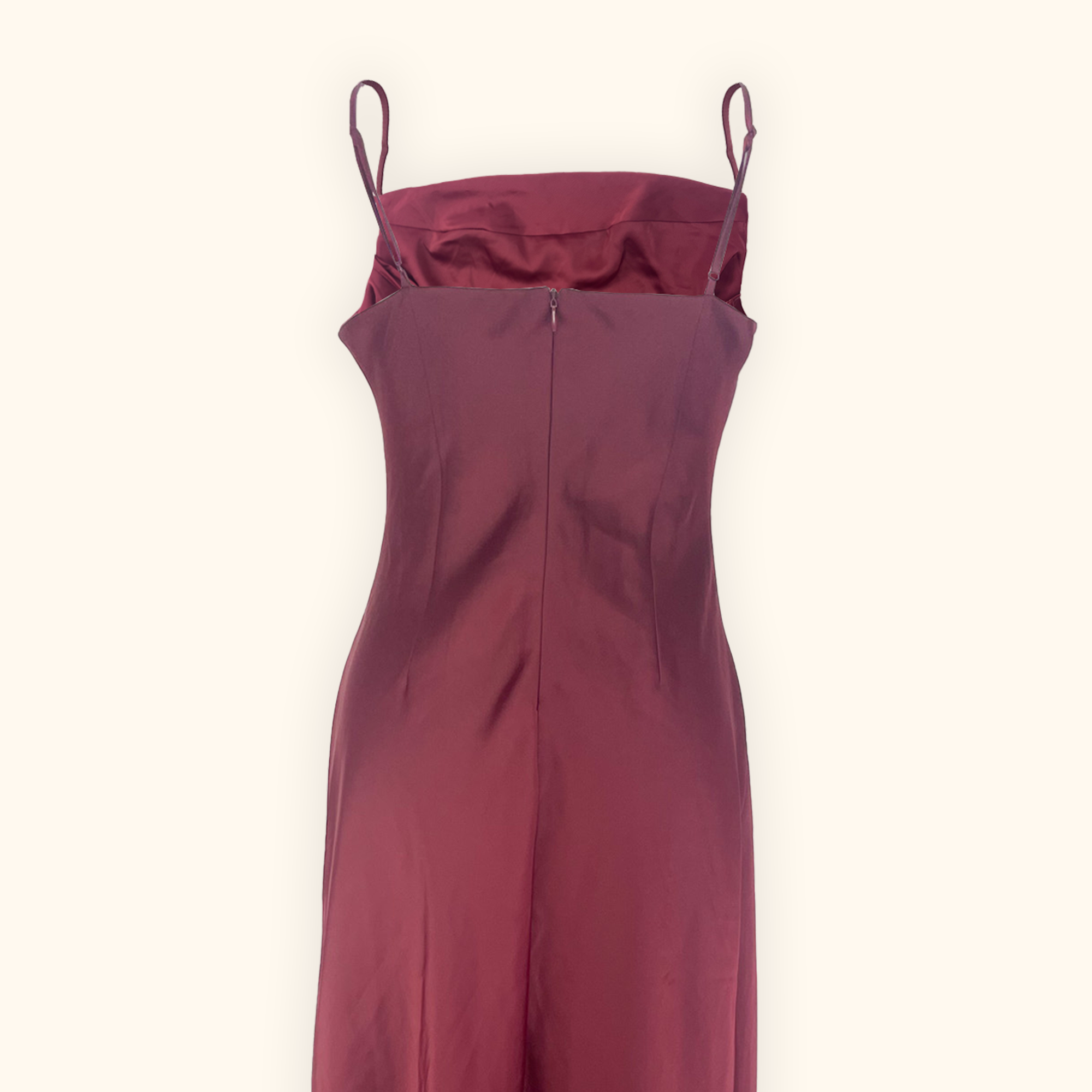 Urban Outfitters Burgundy Satin Cami Midi Dress - Size Medium Urban Outfitters