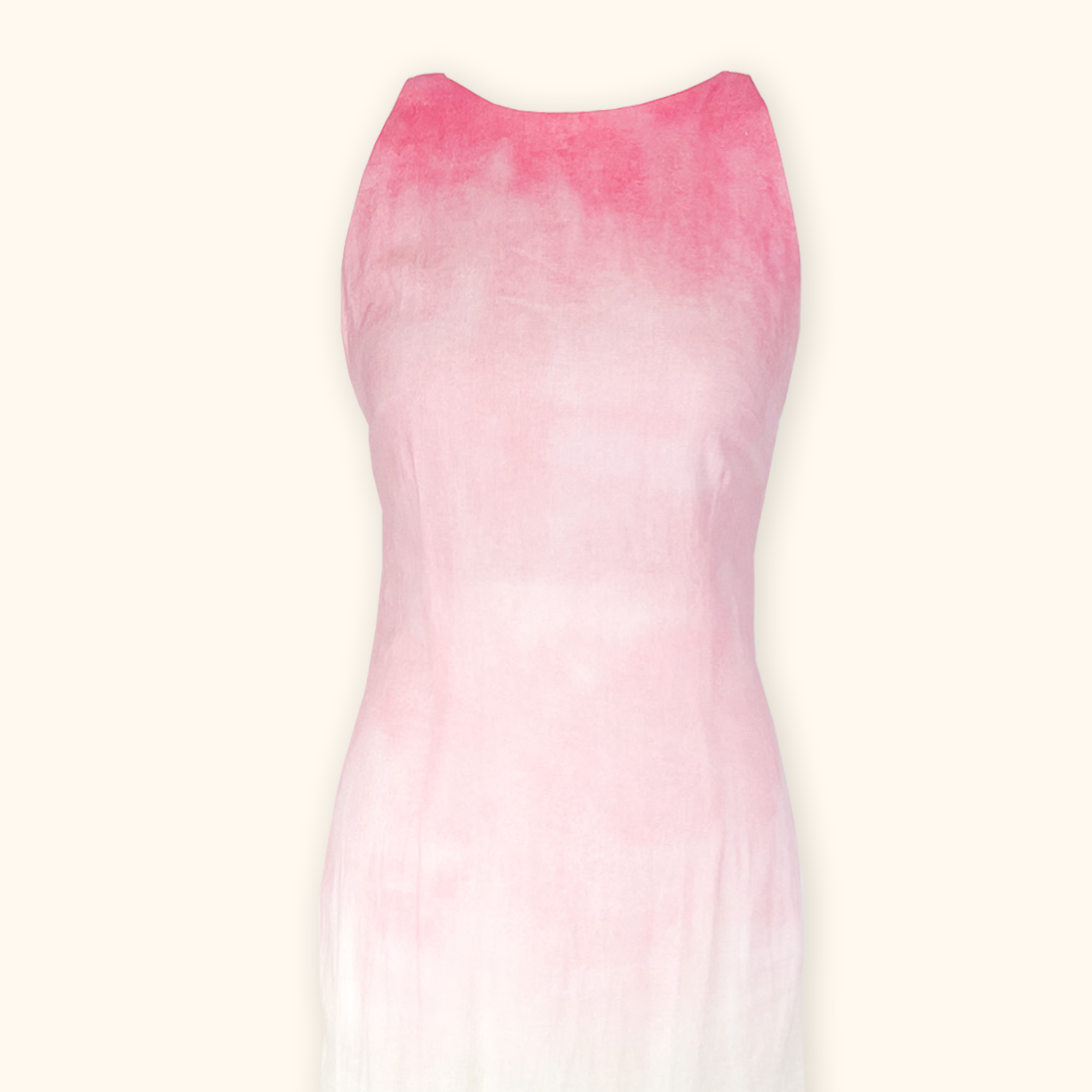 Zara Pink Tie Dye Linen Sleeveless Midi Dress - Size Small Zara