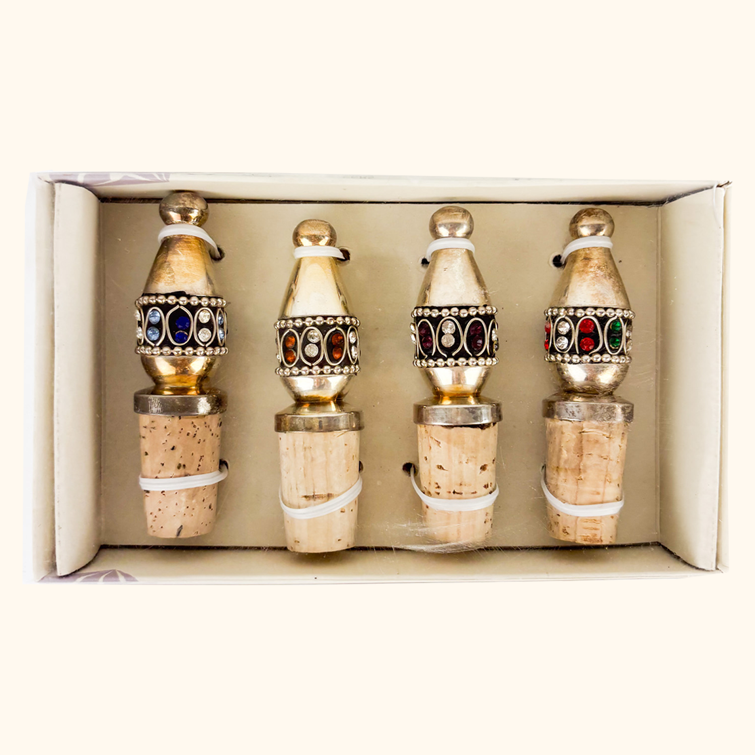 Medina Silver Plated Jewelled Bottle Stoppers Medina