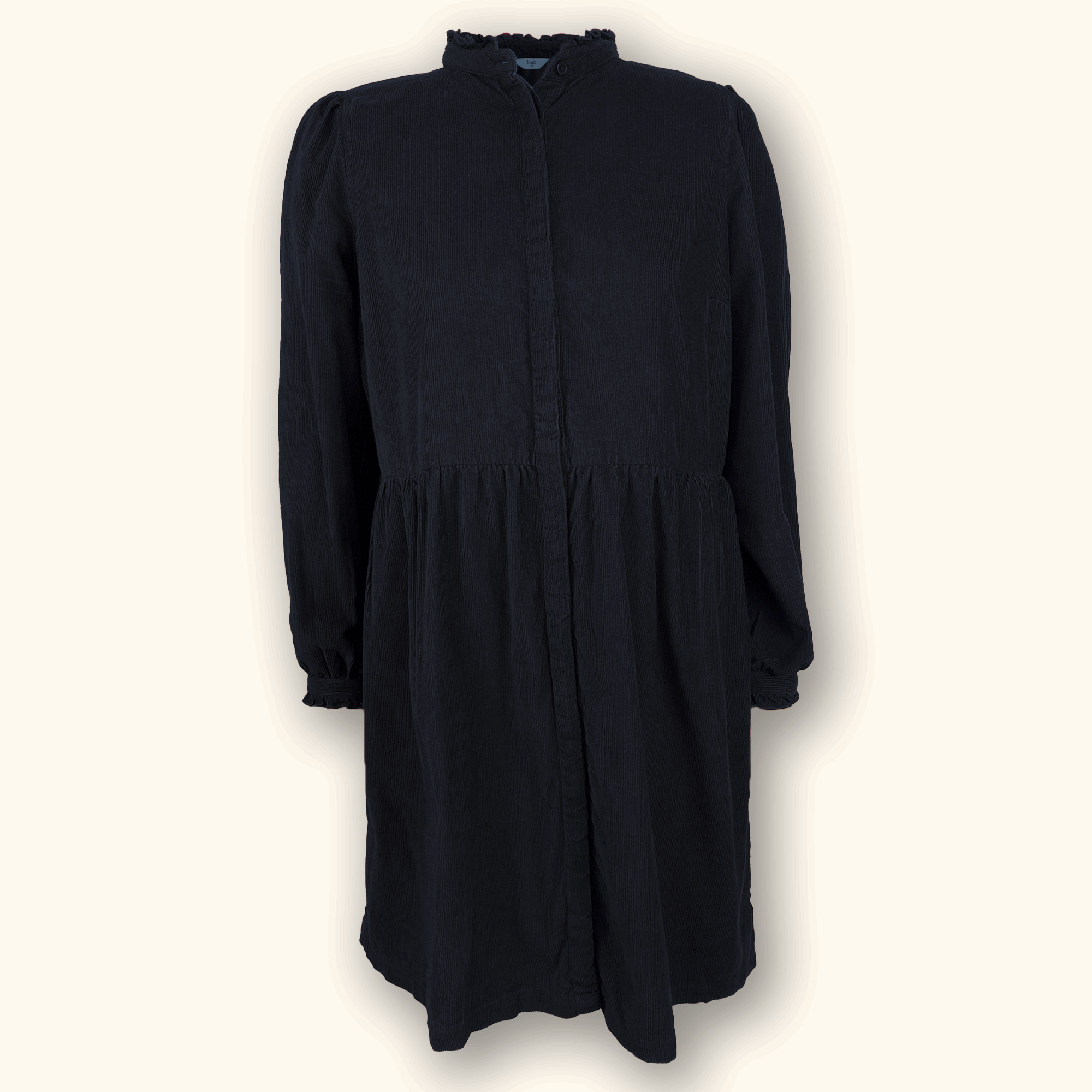 Hush Long Sleeve Corduroy Black Dress - Size 12 - - Dresses