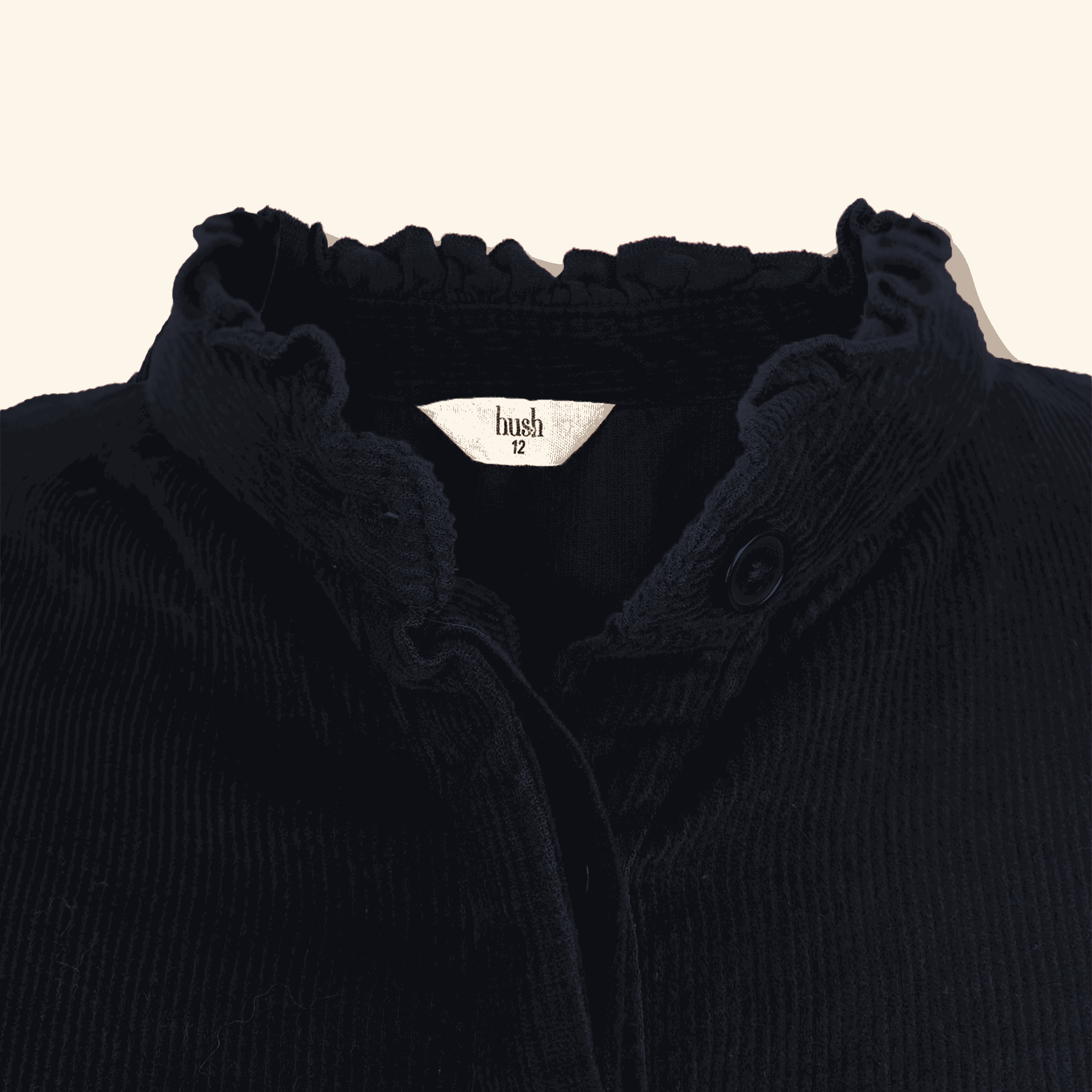 Hush Long Sleeve Corduroy Black Dress - Size 12 - - Dresses