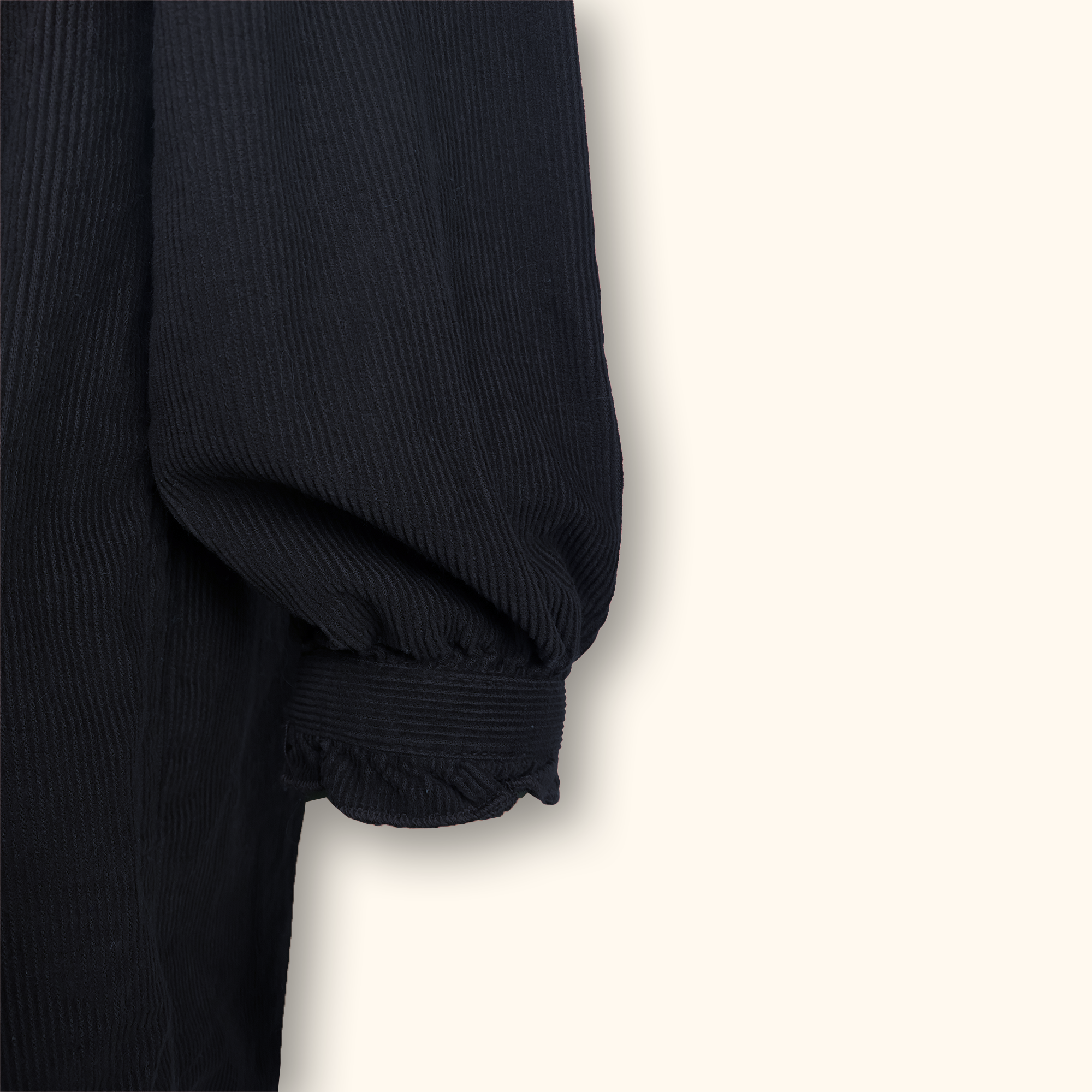 Hush Long Sleeve Corduroy Black Dress - Size 12 - - Dresses