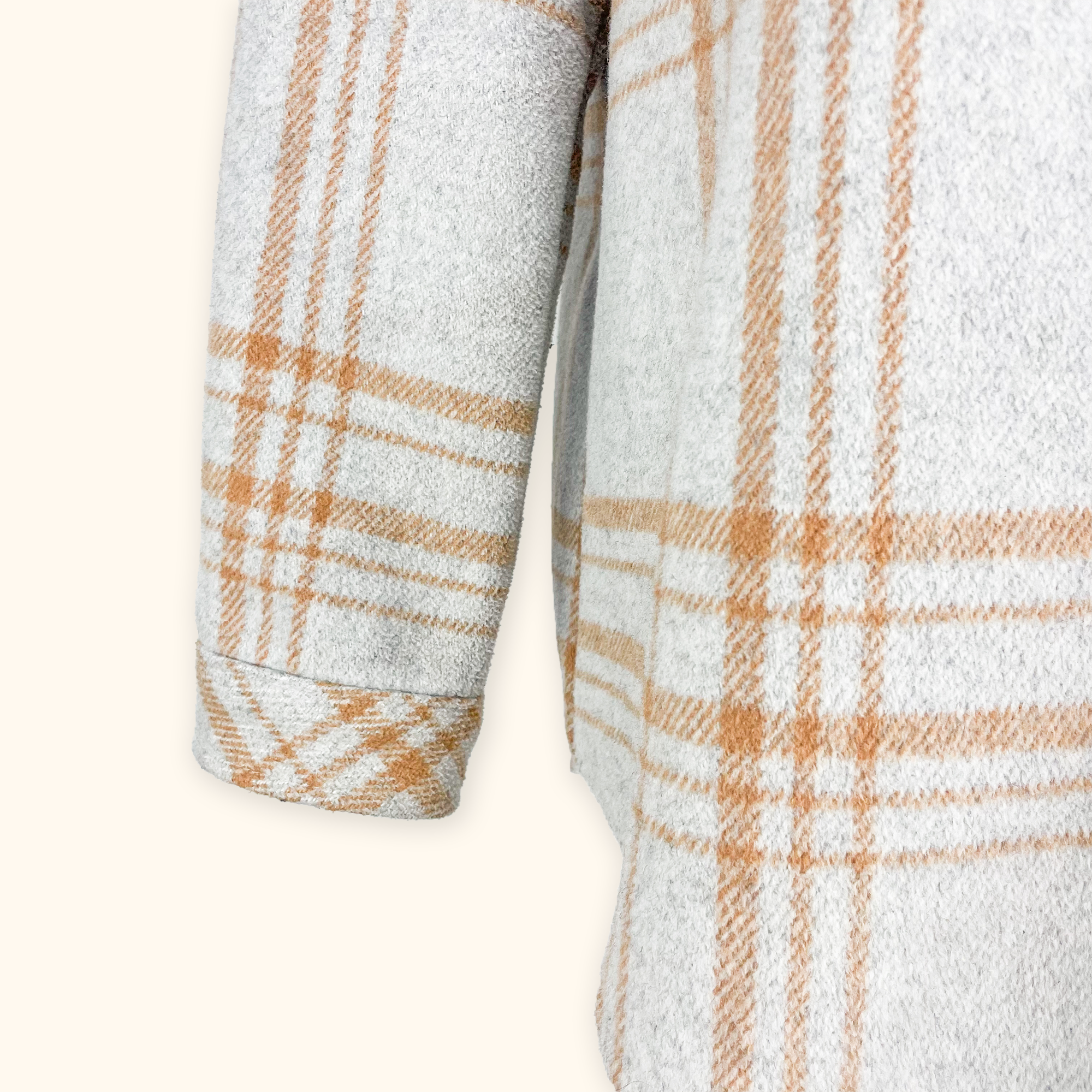 Object Owen Light Grey Plaid Shacket - Size 12 Object